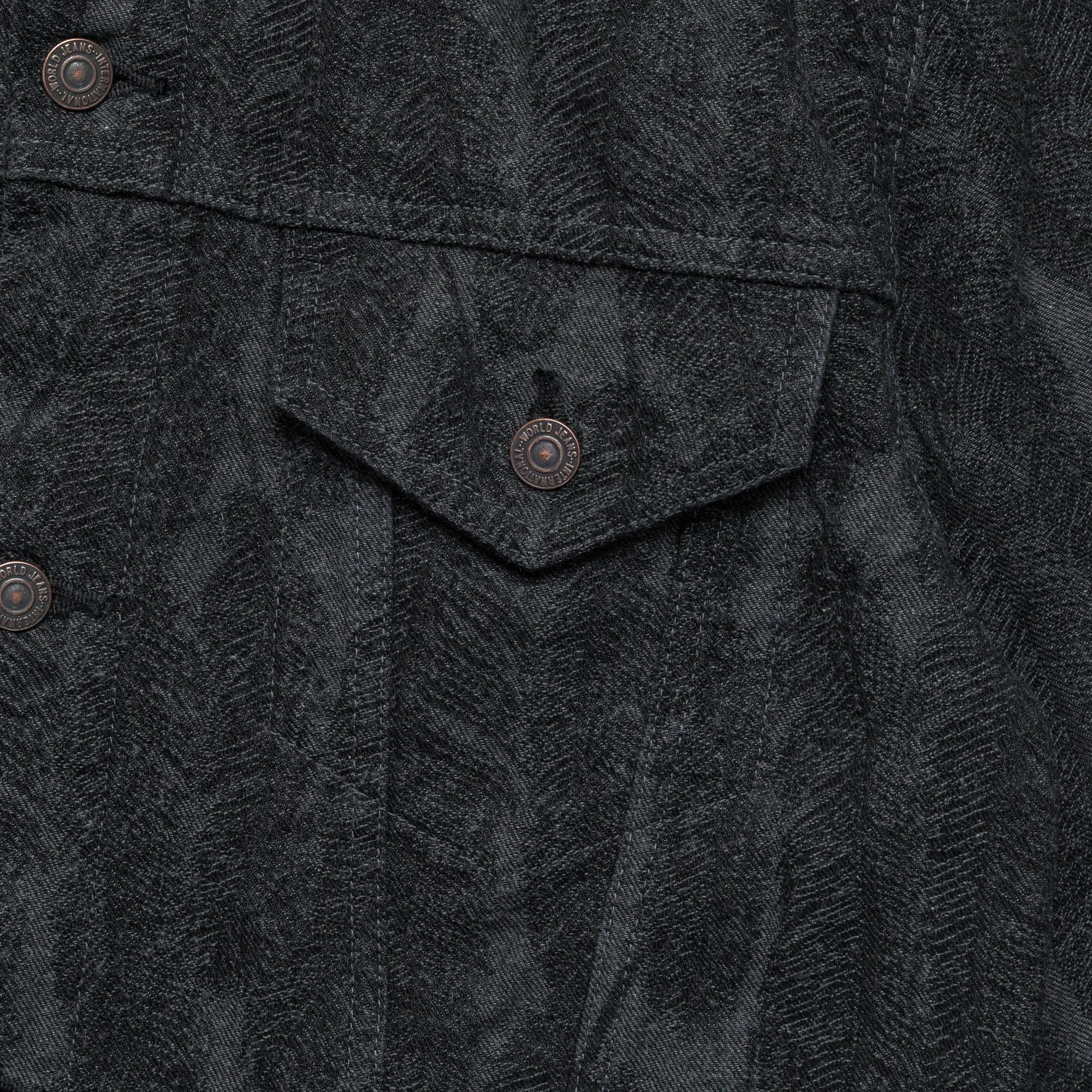 12oz MAGPIE Denim 3rd JKT - Black/Black