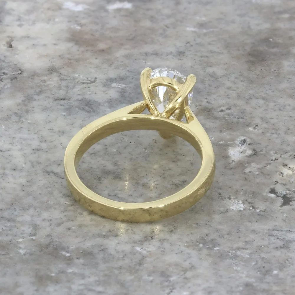 18ct Yellow Gold 1.76cts Lab Grown Pear Shape Diamond Ring