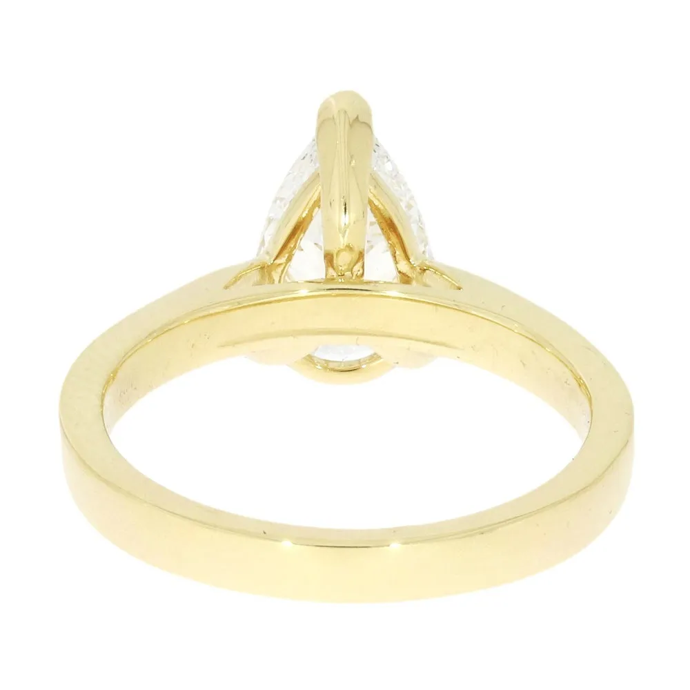 18ct Yellow Gold 1.76cts Lab Grown Pear Shape Diamond Ring