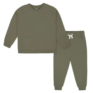 2-Piece Infant & Toddler Boys Sage Green French Terry Pullover & Jogger Set Gerber Childrenswea