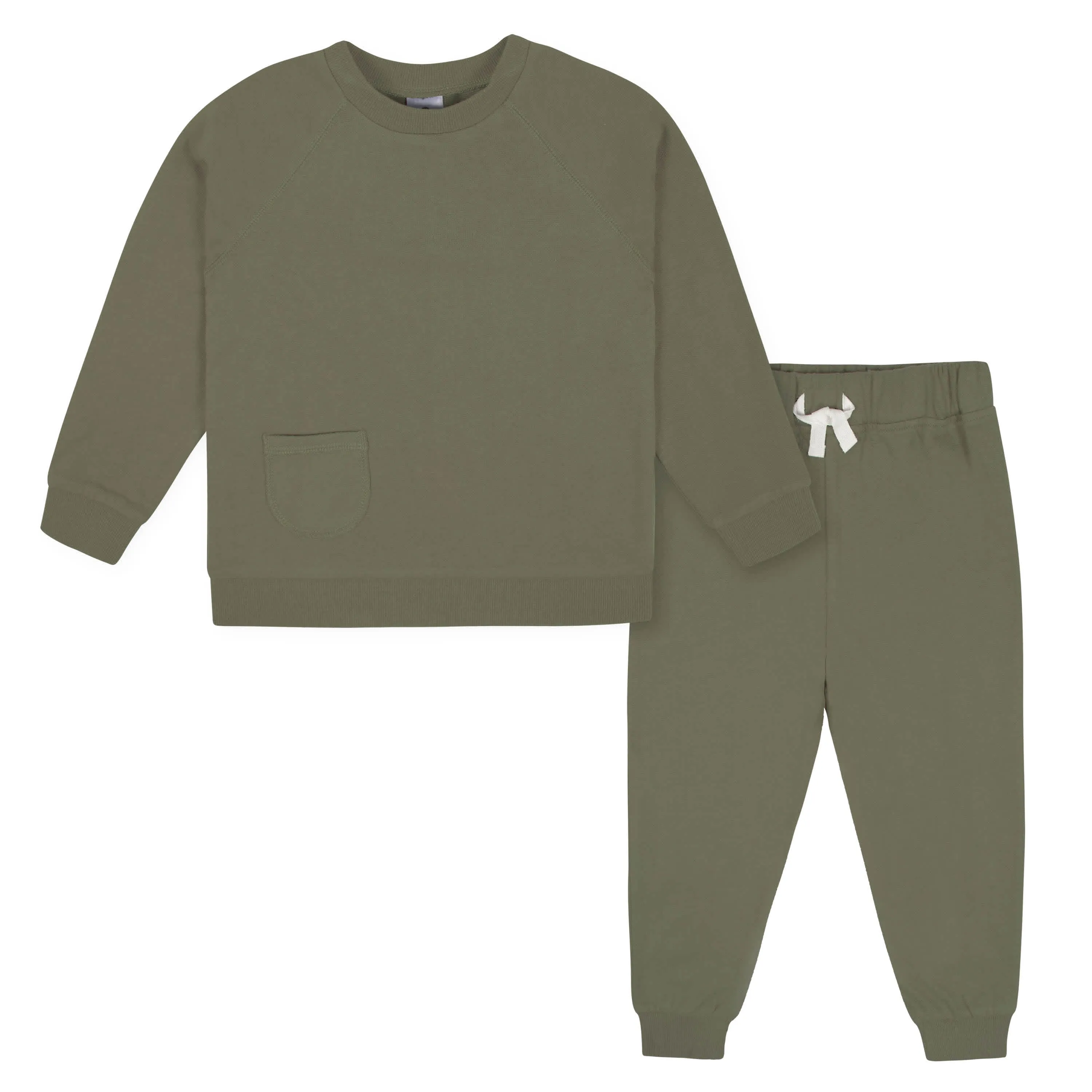 2-Piece Infant & Toddler Boys Sage Green French Terry Pullover & Jogger Set Gerber Childrenswea