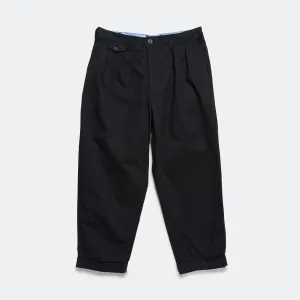2 Pleats Trousers Twill - Black