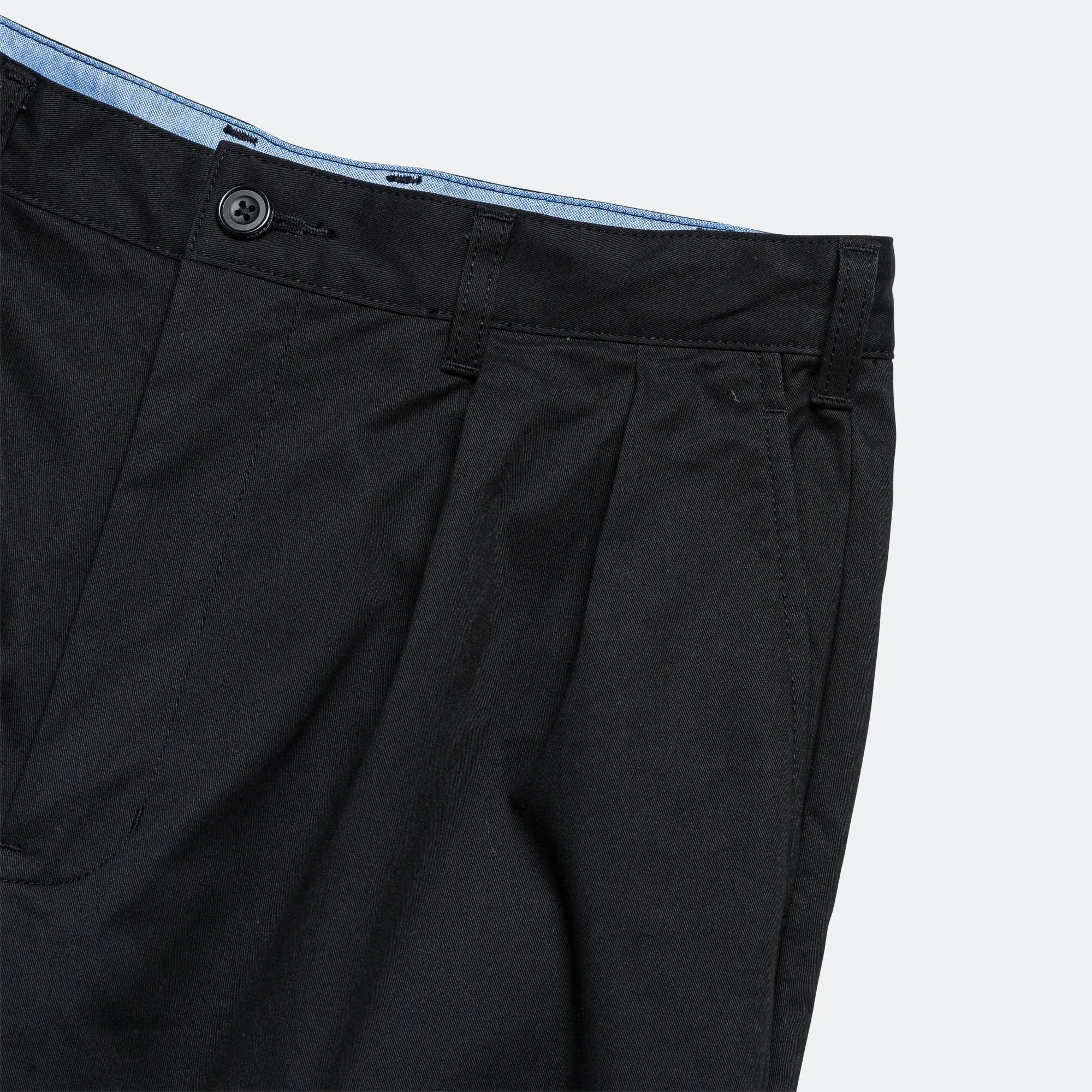 2 Pleats Trousers Twill - Black