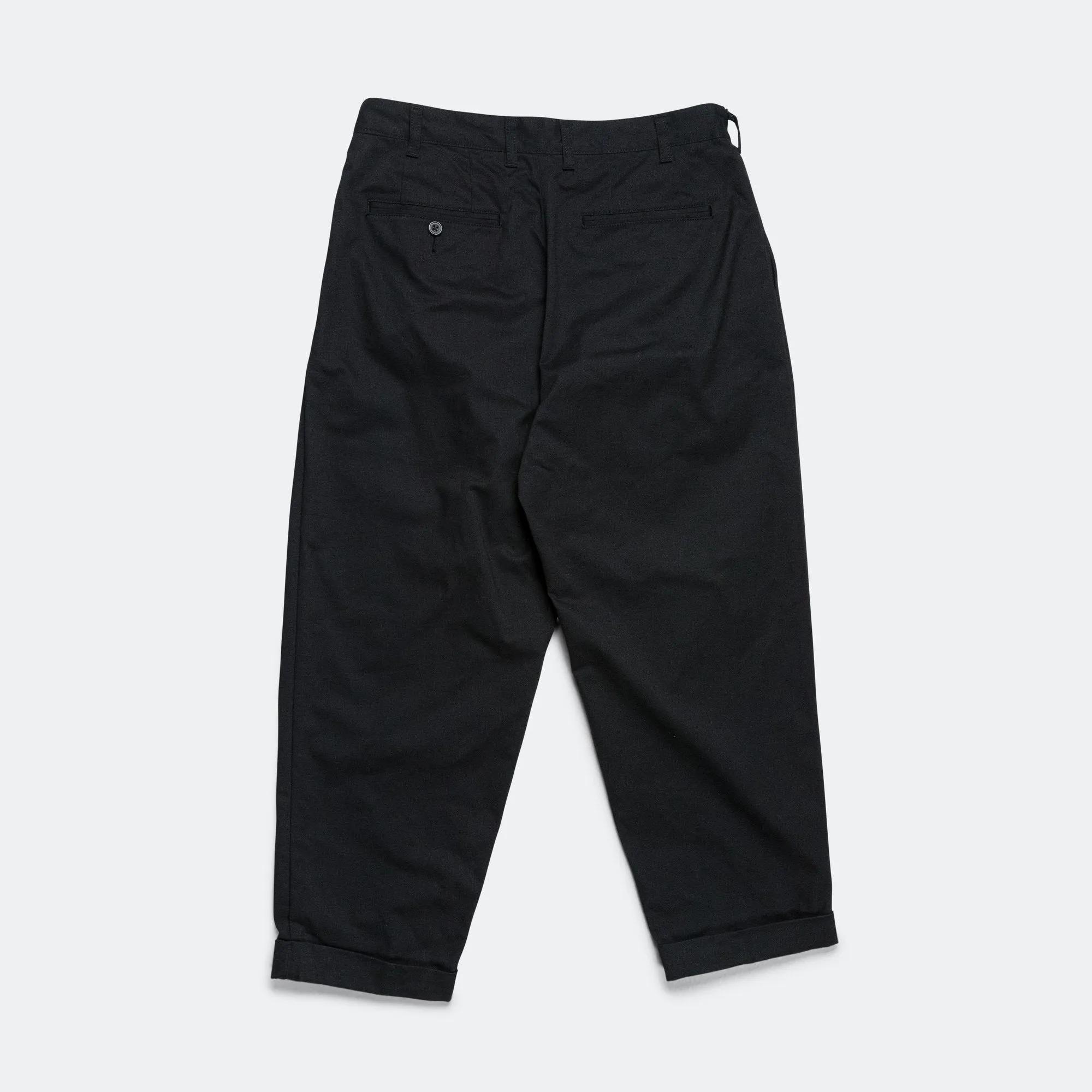 2 Pleats Trousers Twill - Black