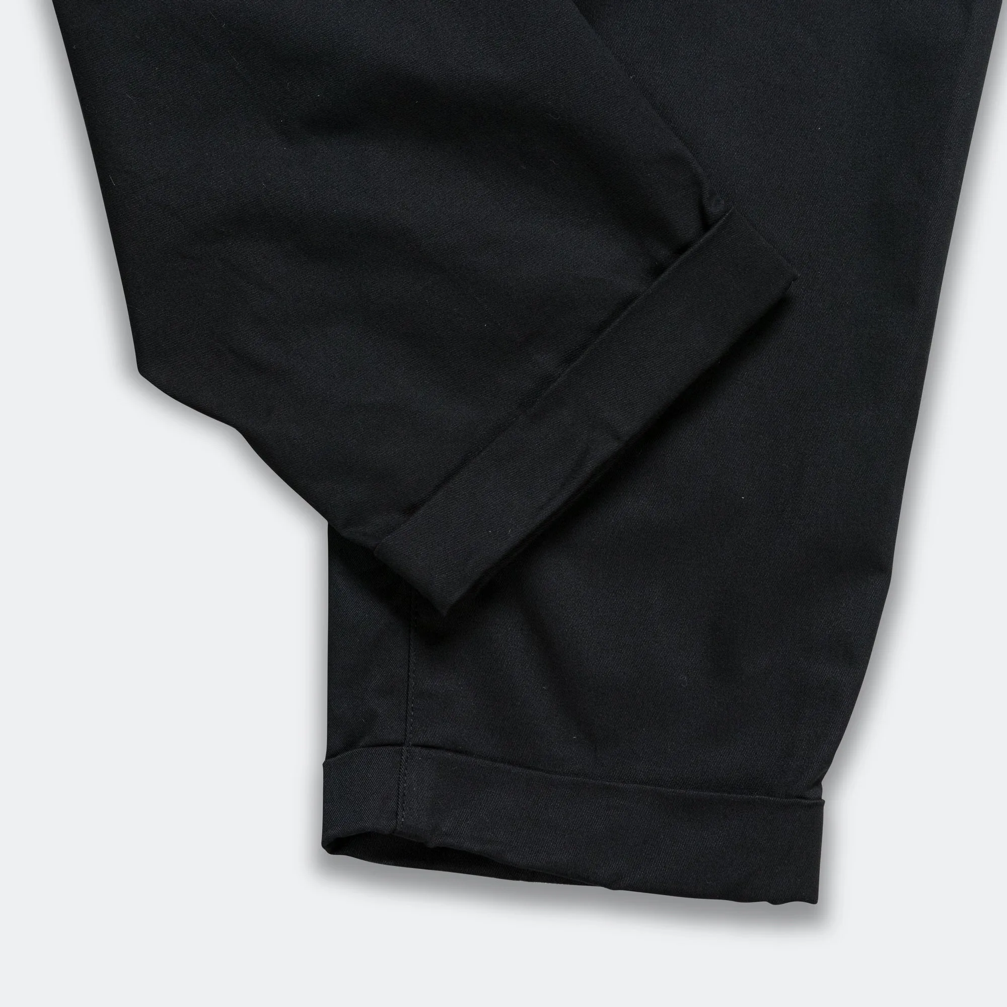 2 Pleats Trousers Twill - Black