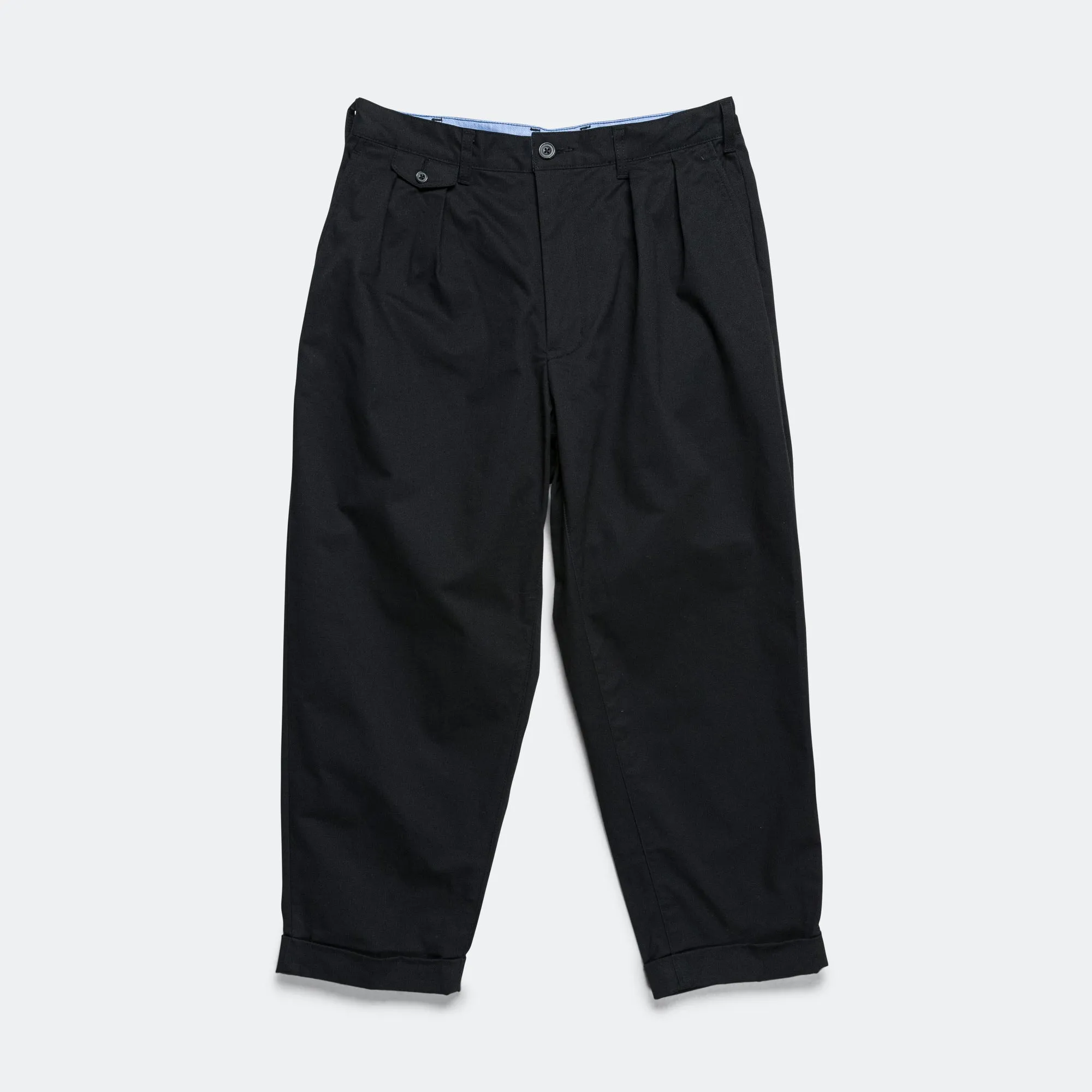 2 Pleats Trousers Twill - Black