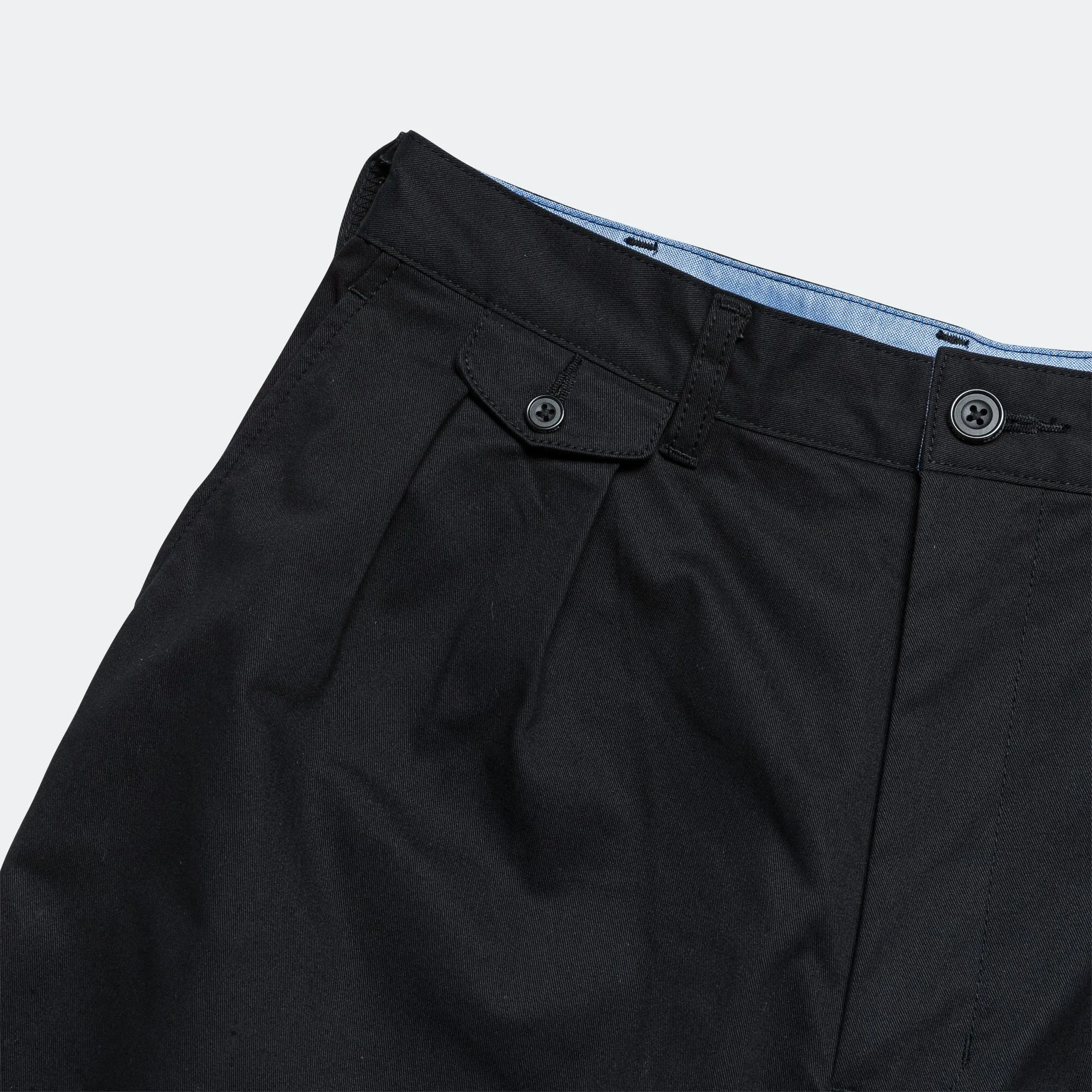 2 Pleats Trousers Twill - Black
