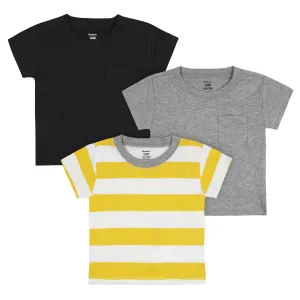 3-Pack Baby Boys Neat Neutrals Short Sleeve Pocket Tees, 0-3M Gerber Childrenswea