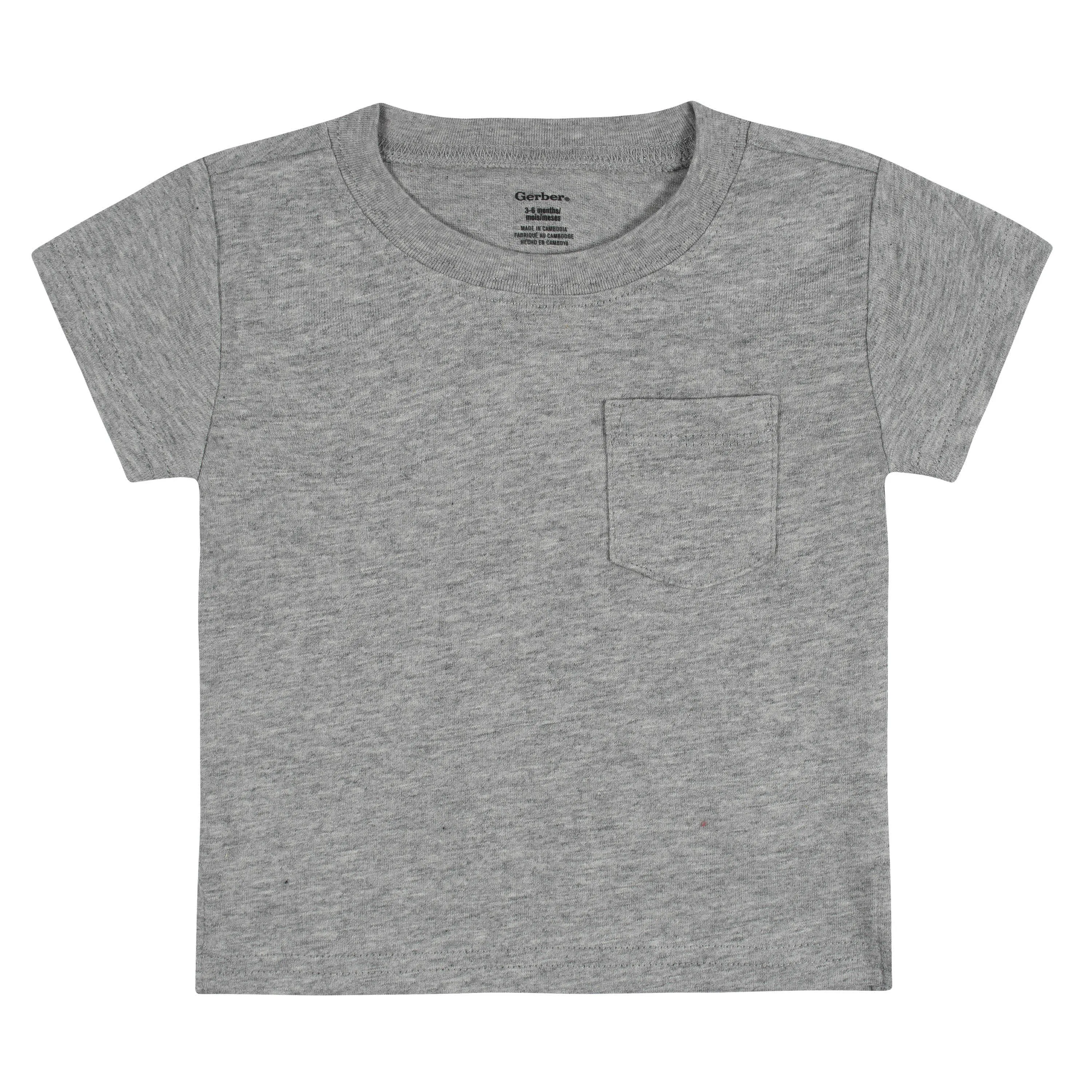 3-Pack Baby Boys Neat Neutrals Short Sleeve Pocket Tees, 0-3M Gerber Childrenswea