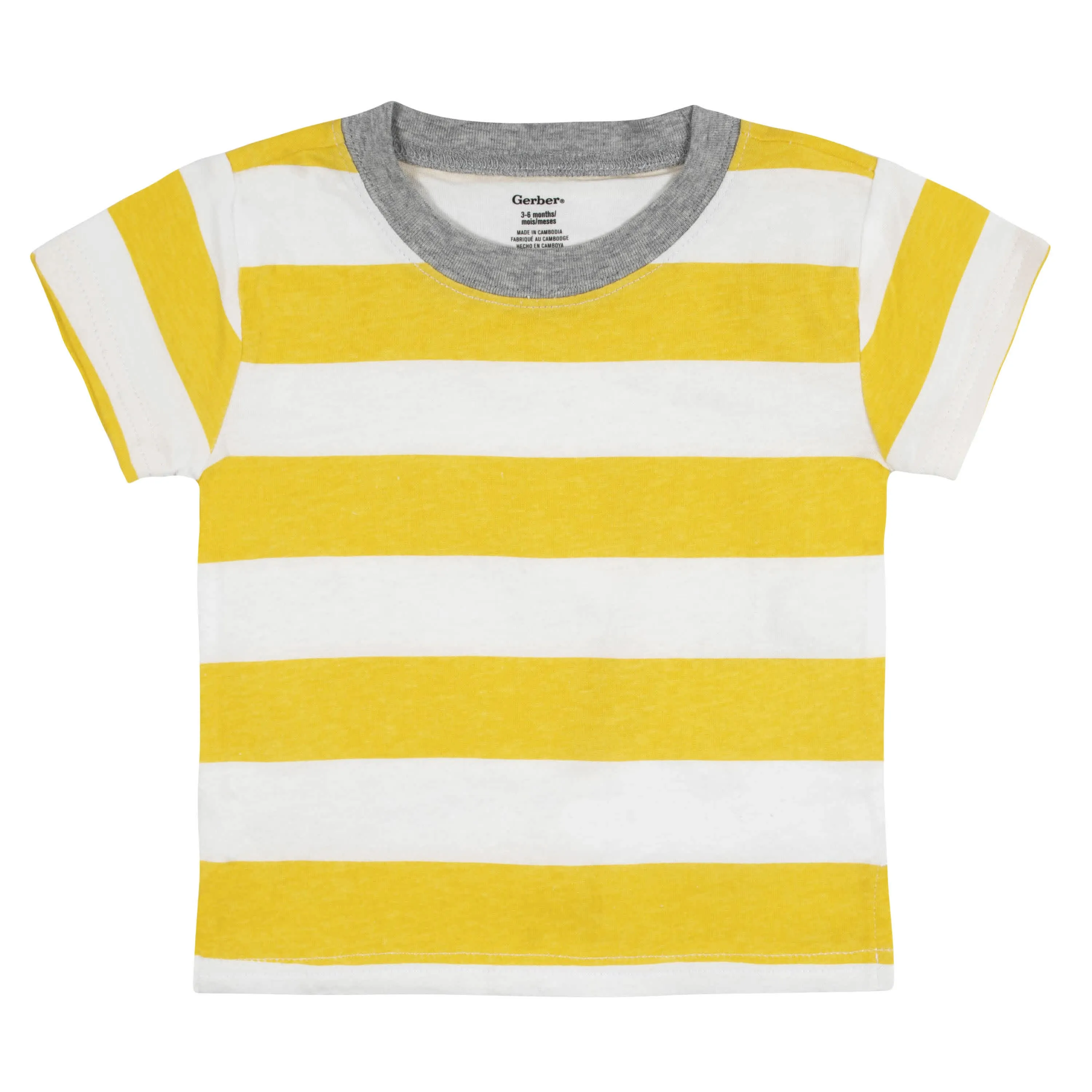 3-Pack Baby Boys Neat Neutrals Short Sleeve Pocket Tees, 0-3M Gerber Childrenswea