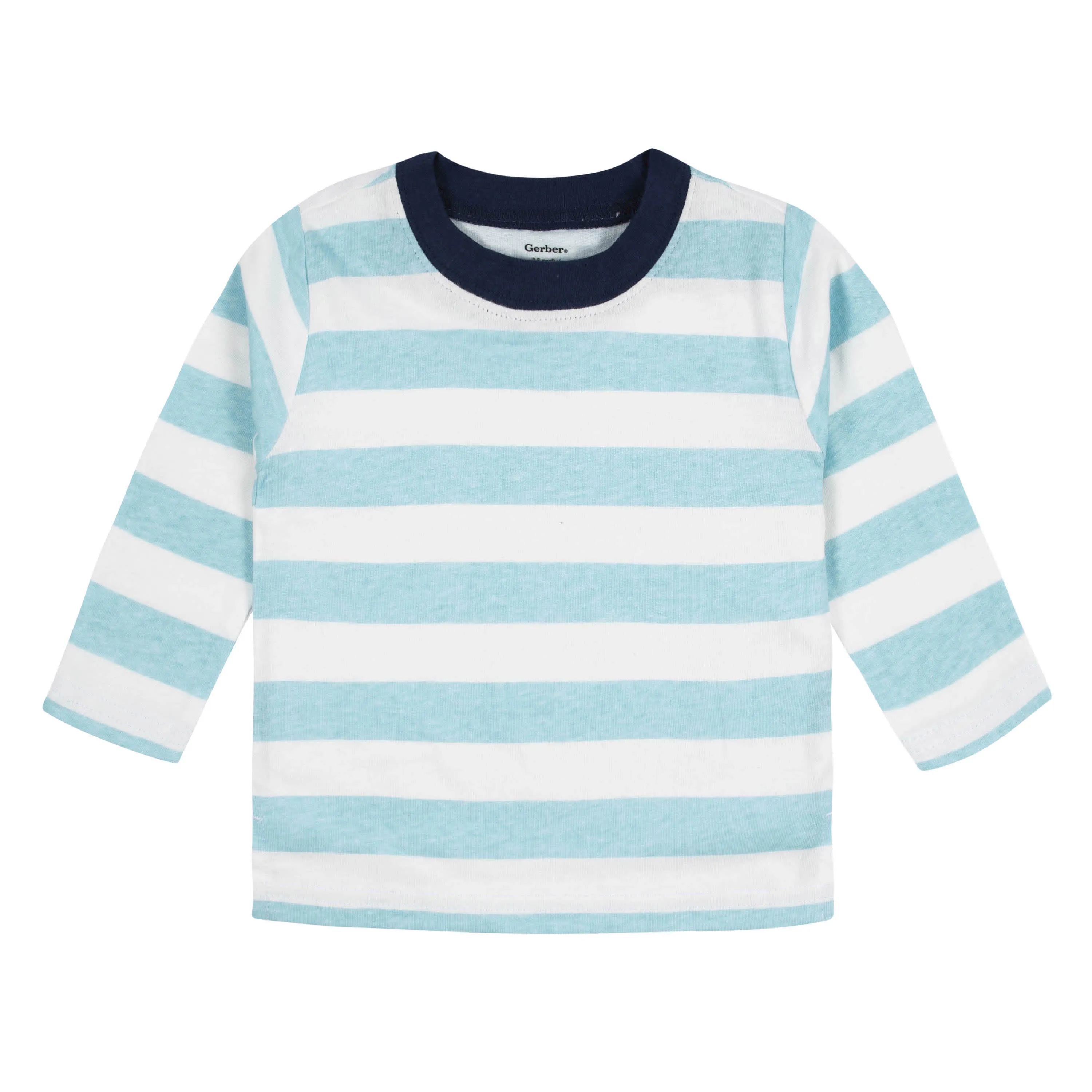 3-Pack Baby Boys Royal Blues Long Sleeve Pocket Tees, 0-3M Gerber Childrenswea