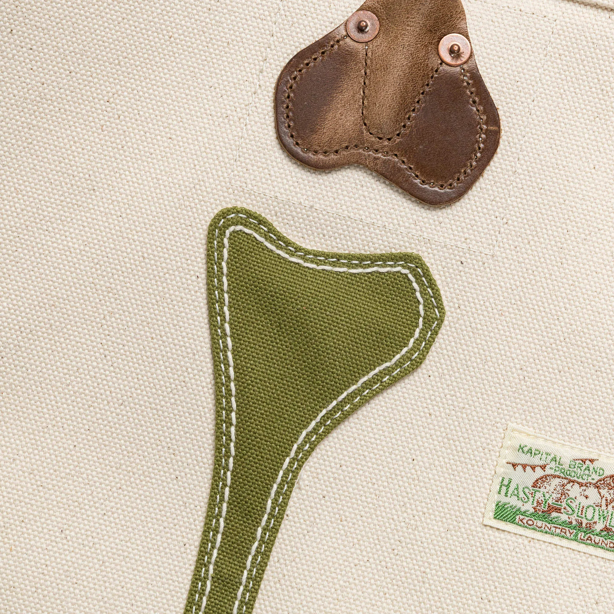 #4 Canvas KO.TSU.KO.TSU. Tote Bag - Ecru/Khaki