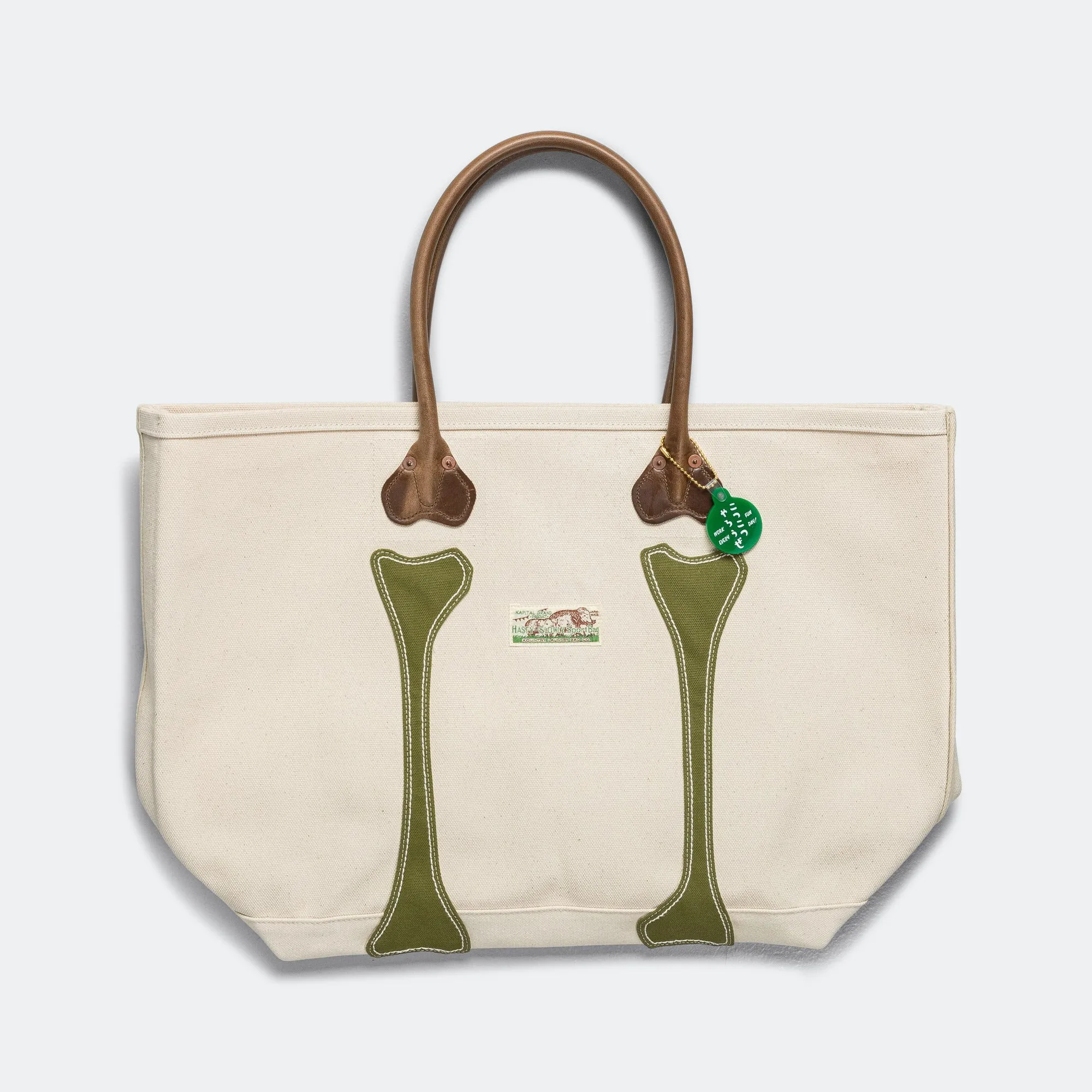 #4 Canvas KO.TSU.KO.TSU. Tote Bag - Ecru/Khaki