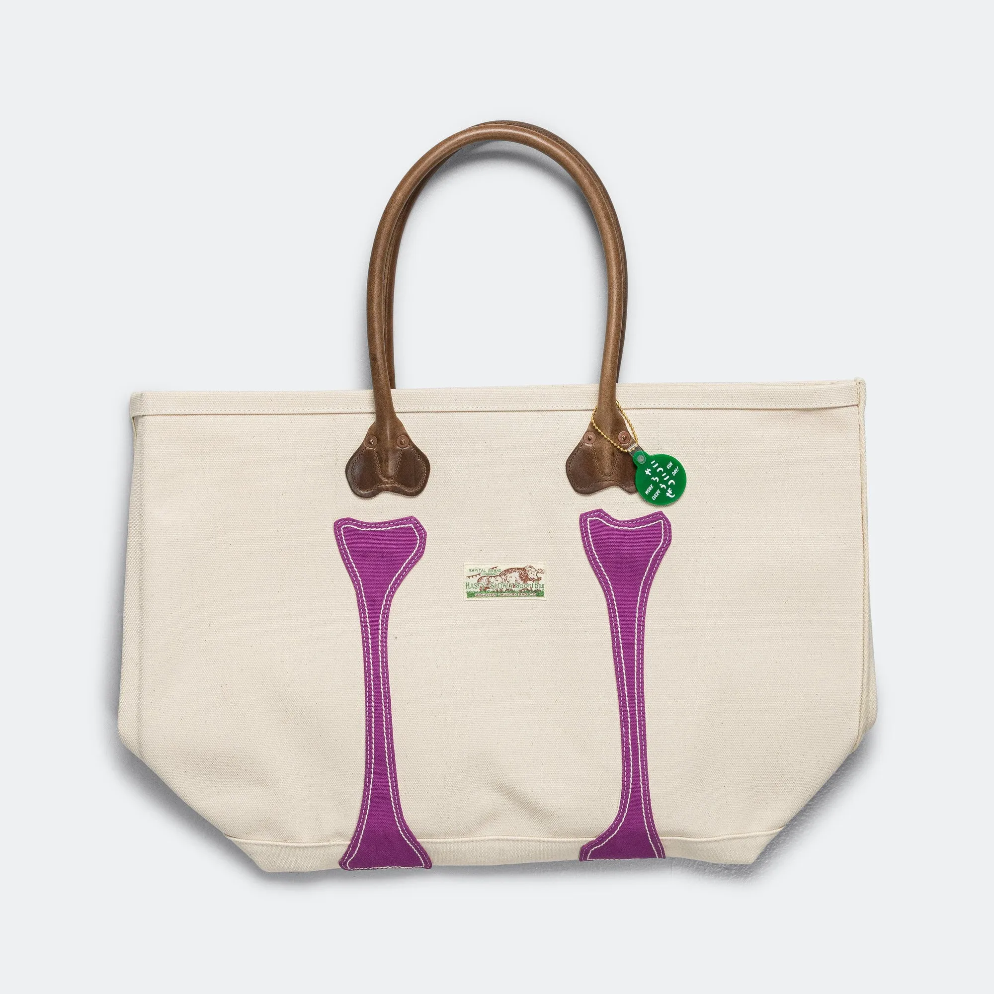 #4 Canvas KO.TSU.KO.TSU. Tote Bag - Ecru/Purple