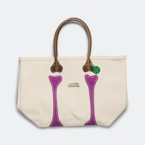 #4 Canvas KO.TSU.KO.TSU. Tote Bag - Ecru/Purple
