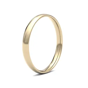9ct Yellow Gold Traditional Court 2.5mm Light Weight Polished Ladies Wedding Ring