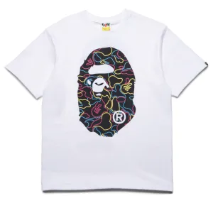 A Bathing Ape Neon Camo Big Ape Head Tee - White