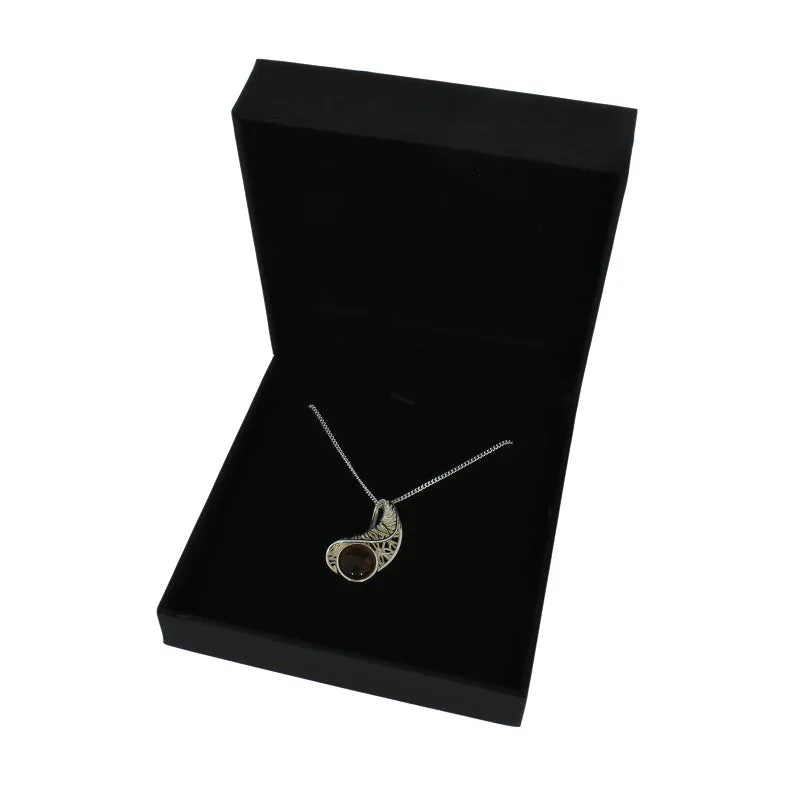 Amber Sterling Silver Pendant & Chain