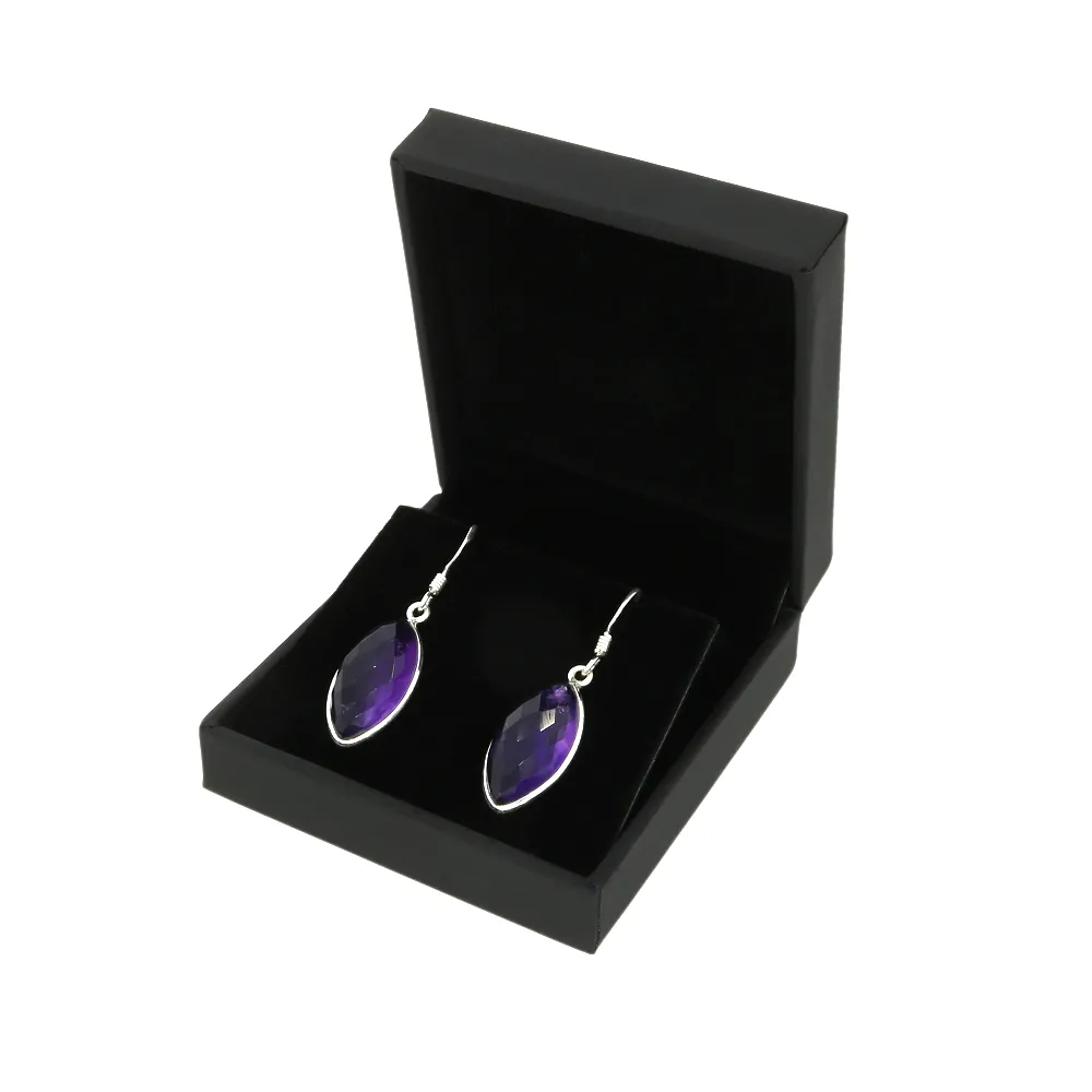 Amethyst Sterling Silver Marquise Drop Earrings