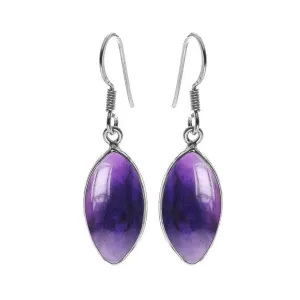 Amethyst Sterling Silver Marquise Drop Earrings