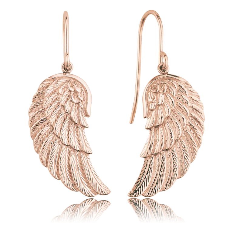 Angel Whisperer Rose Angel Wing Drop Earrings ERE-WING-R
