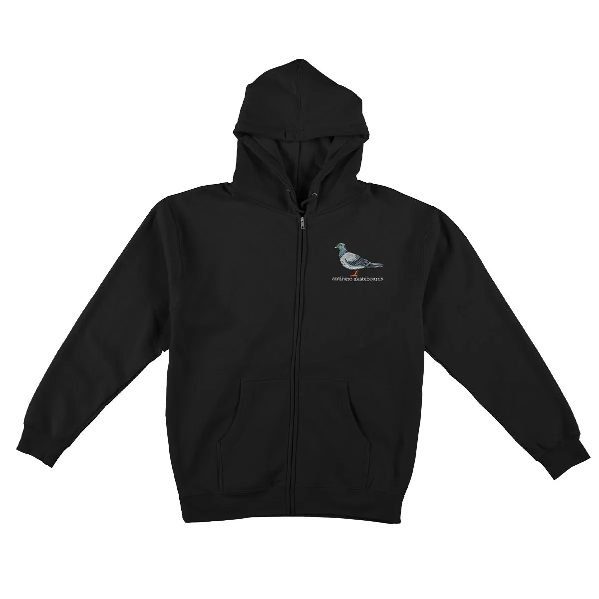 Anti Hero - Lil Pigeon Emb Zip Hoodie Black