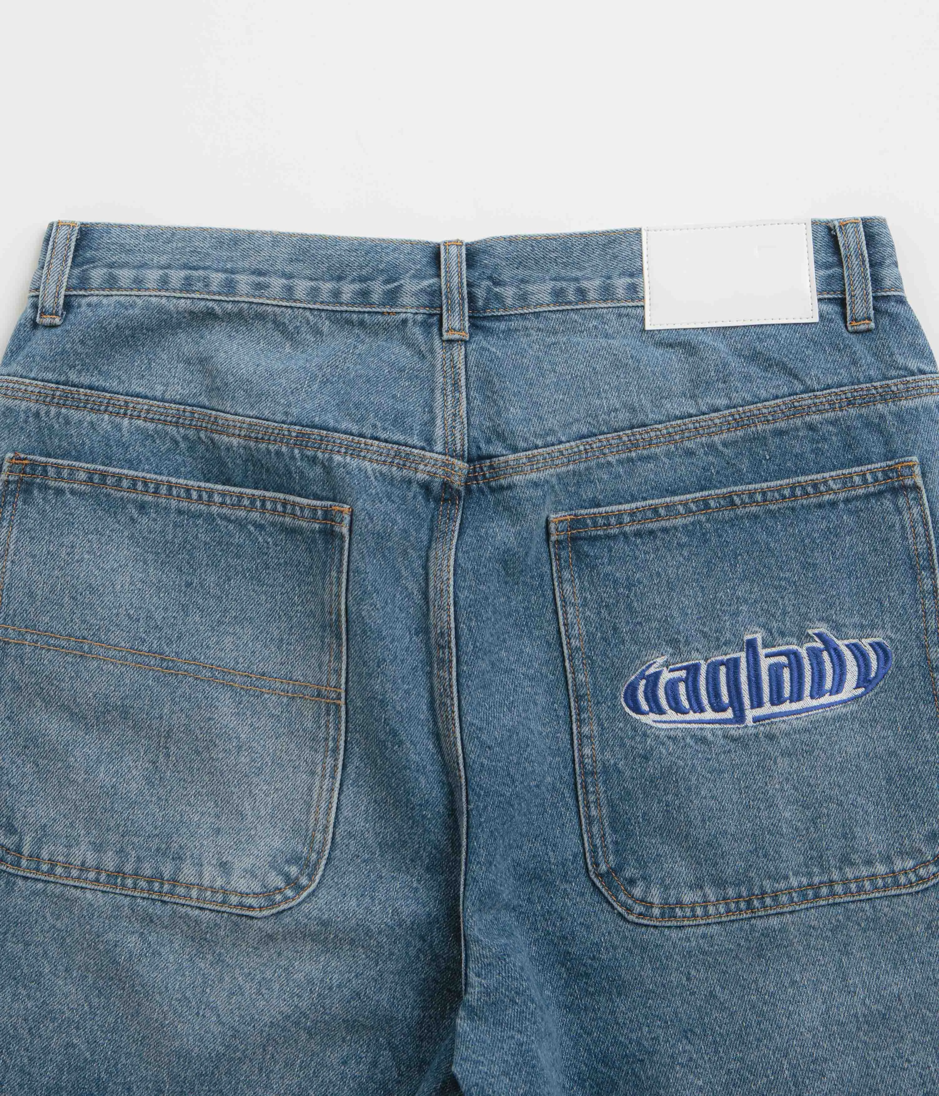 Baglady Warp Denim Shorts - Acid Wash