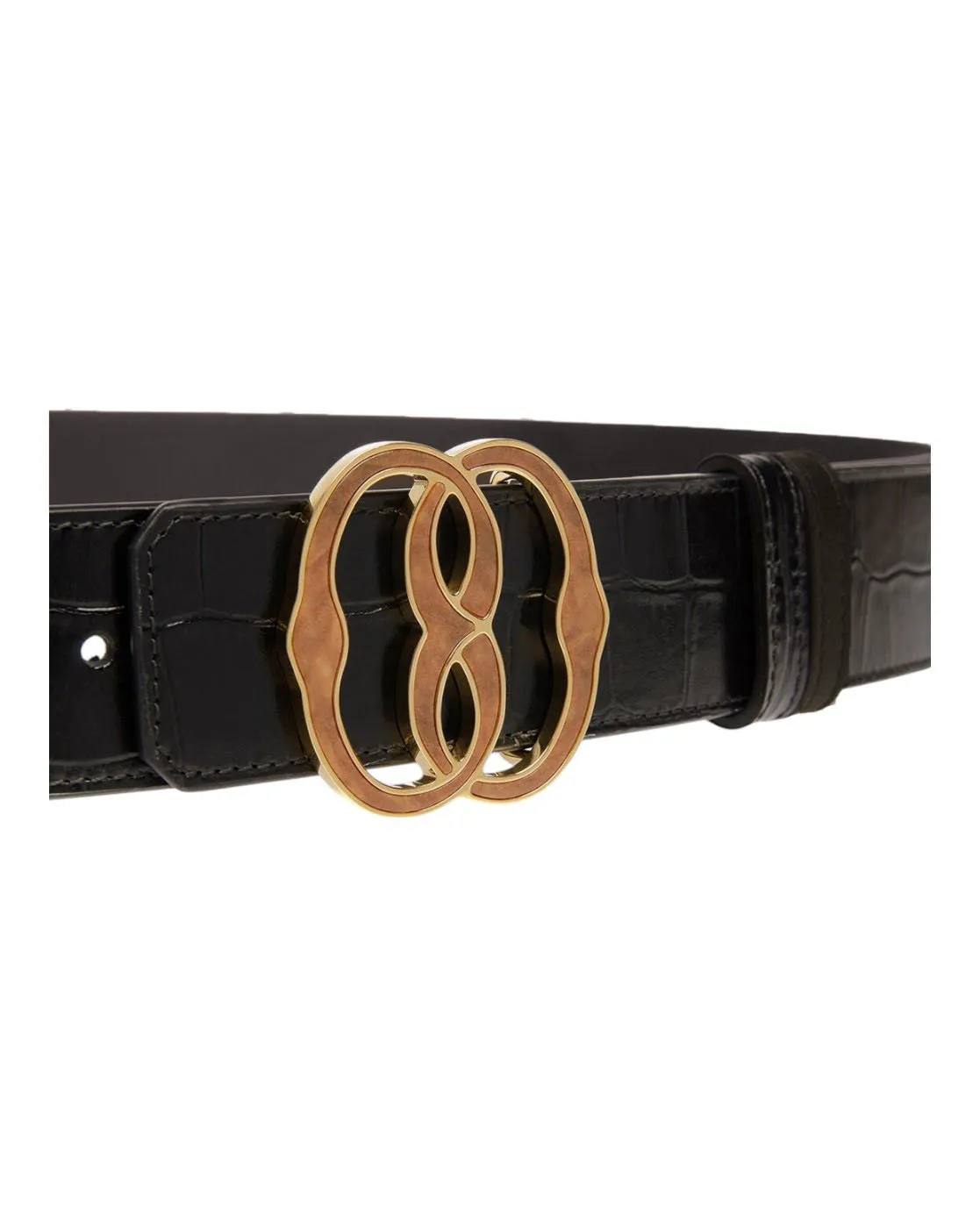 Bally 6305270 Croc Embossed Adjustable Reversible Brown Leather Belt