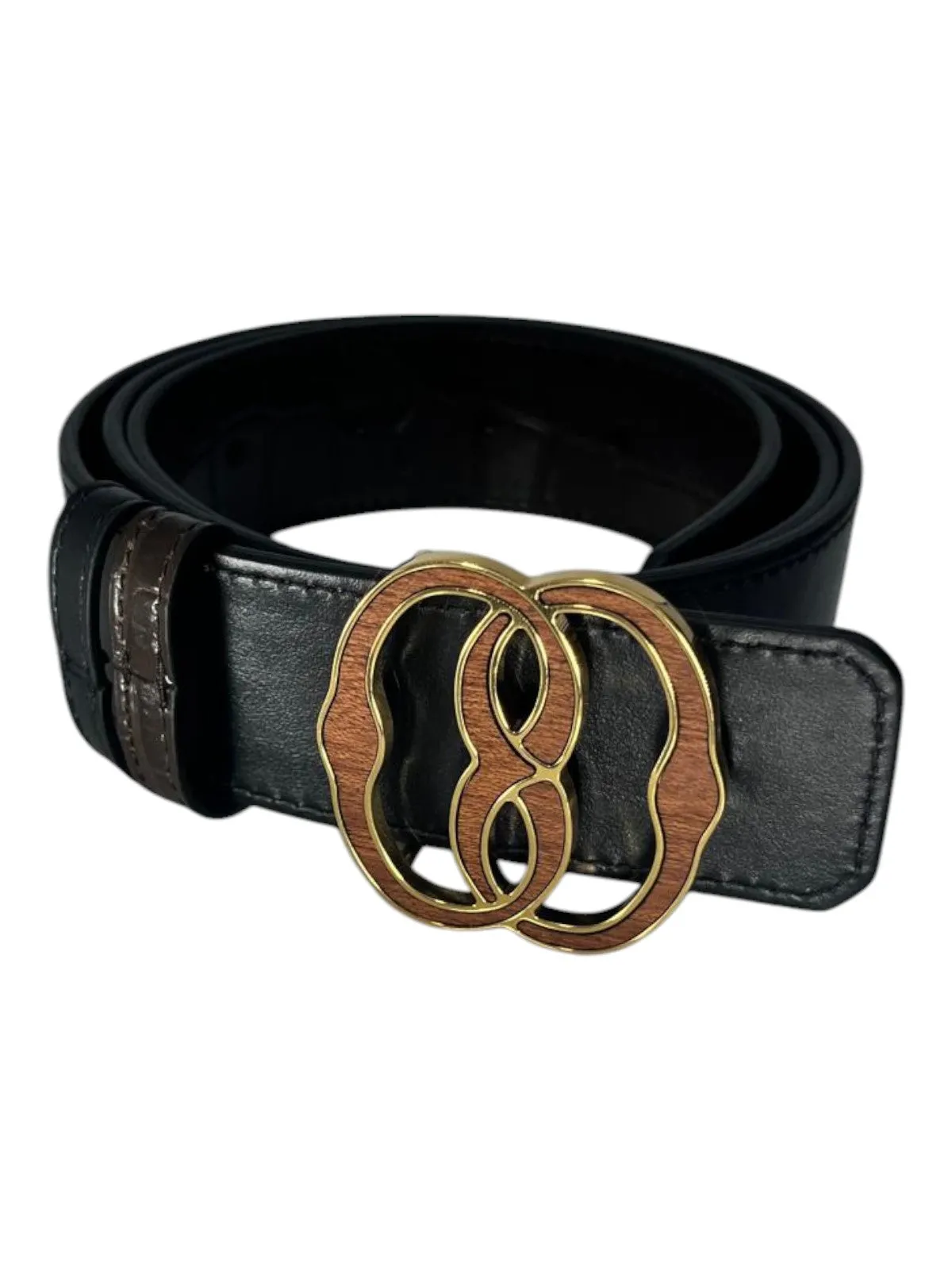 Bally 6305270 Croc Embossed Adjustable Reversible Brown Leather Belt