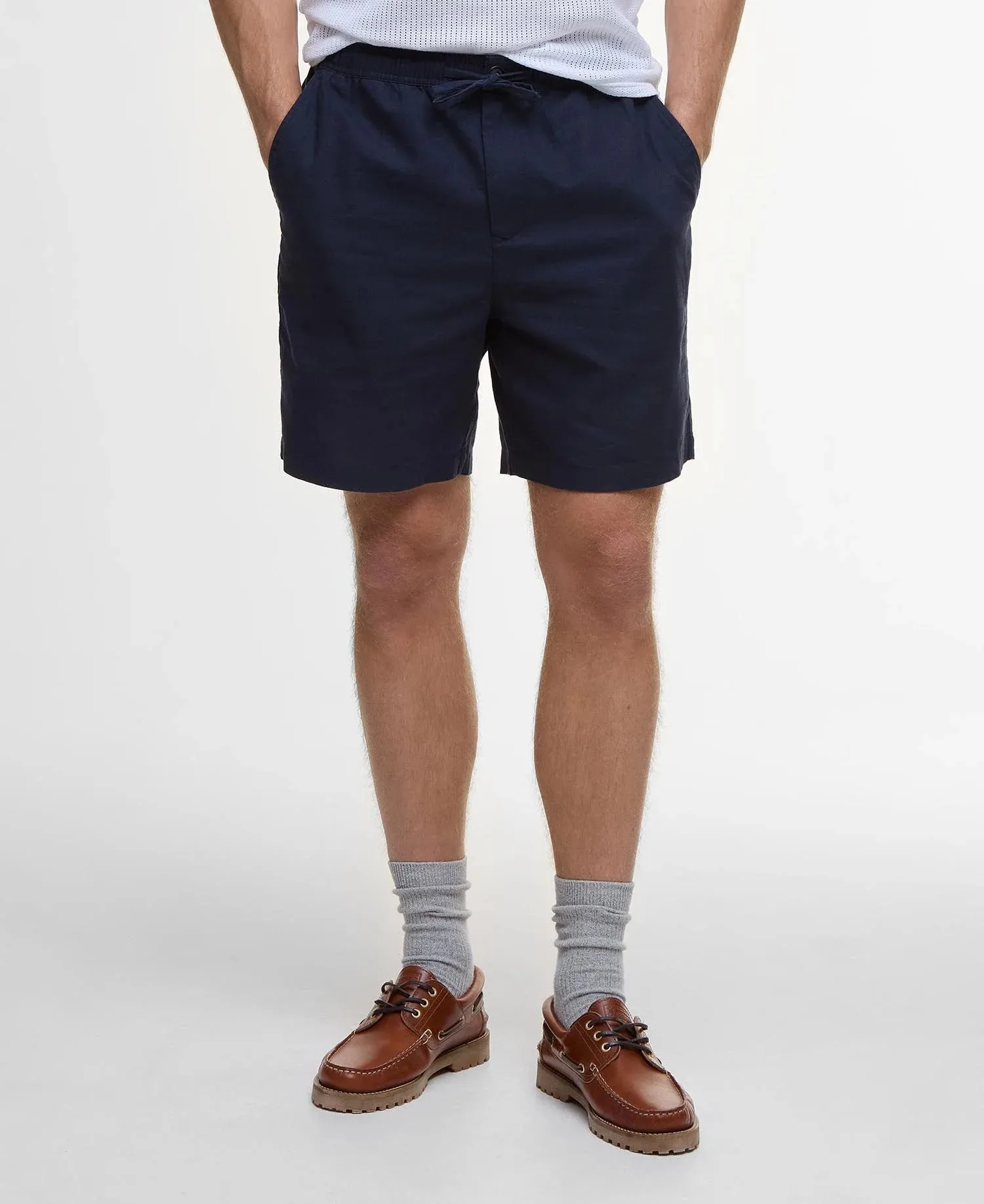 Barbour Mens Cotton short - Navy, sage and Mist
