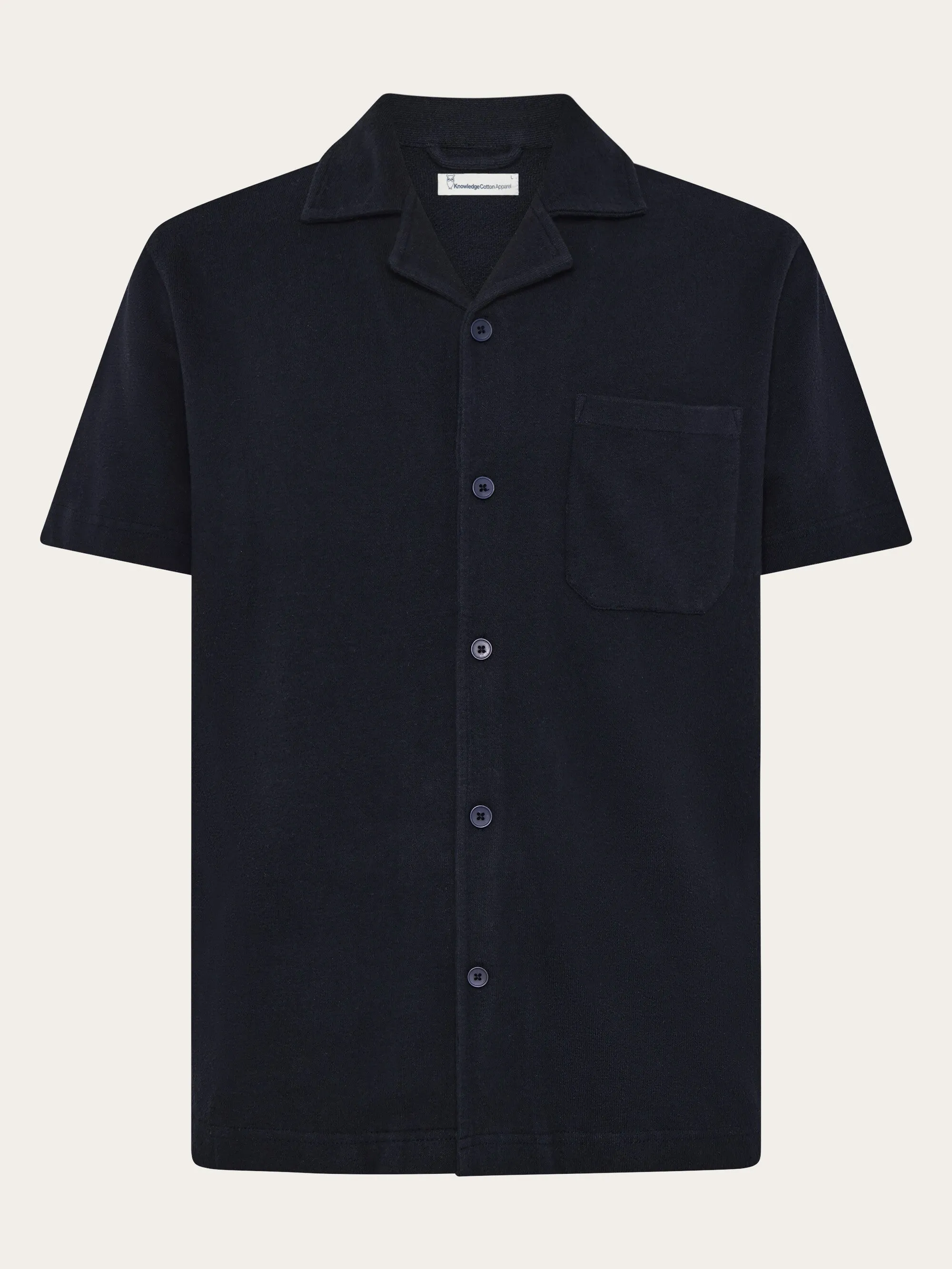 Box fit short sleeve boucl shirt - GOTS/Vegan - Night Sky Knowledge Cotton