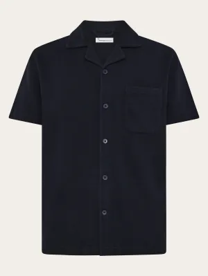 Box fit short sleeve boucl shirt - GOTS/Vegan - Night Sky Knowledge Cotton