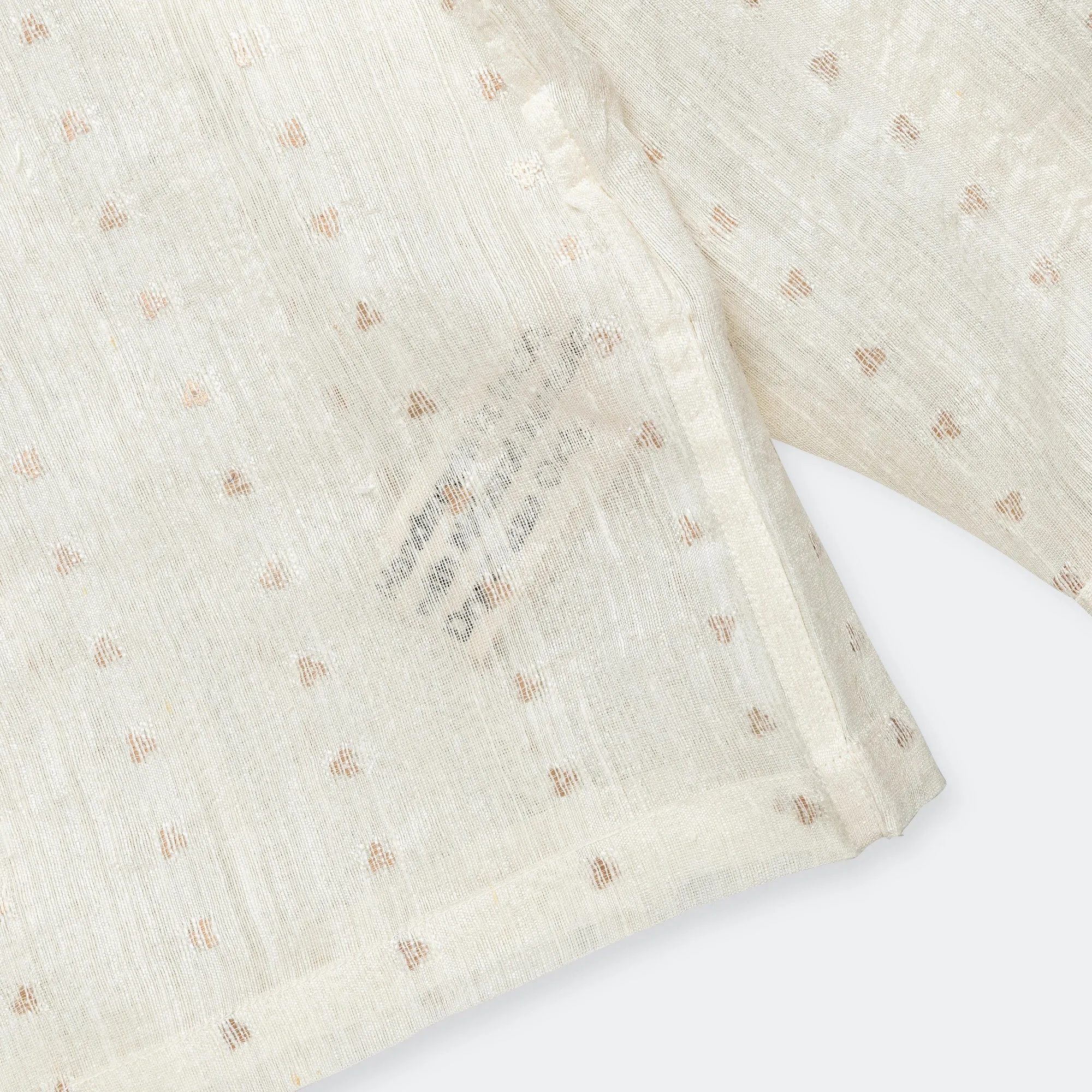 Box Shirt LS - Sequin Weave White/Gold