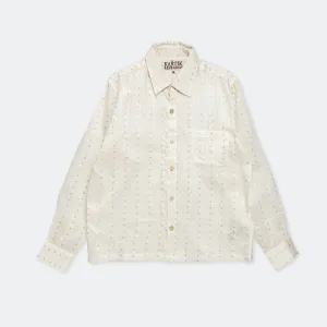 Box Shirt LS - Sequin Weave White/Gold