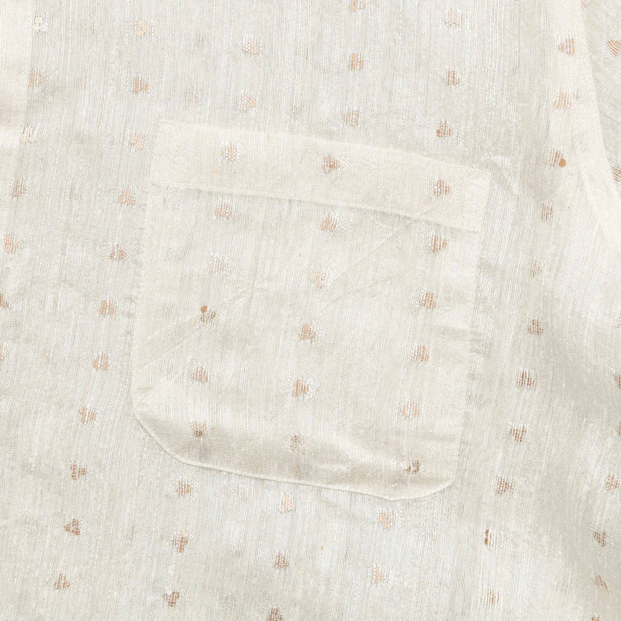 Box Shirt LS - Sequin Weave White/Gold