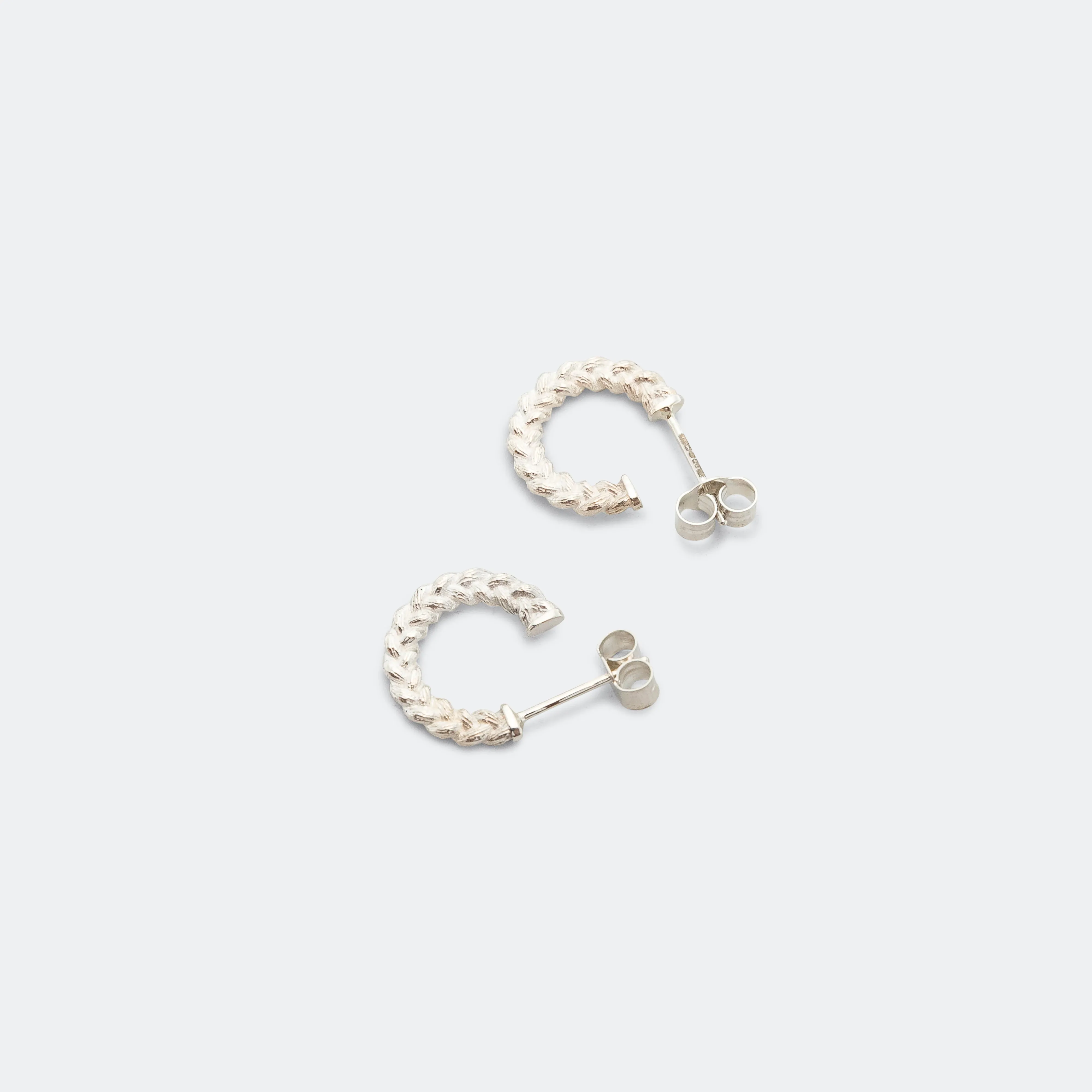 Braided Hoop Earrings - 925 Silver