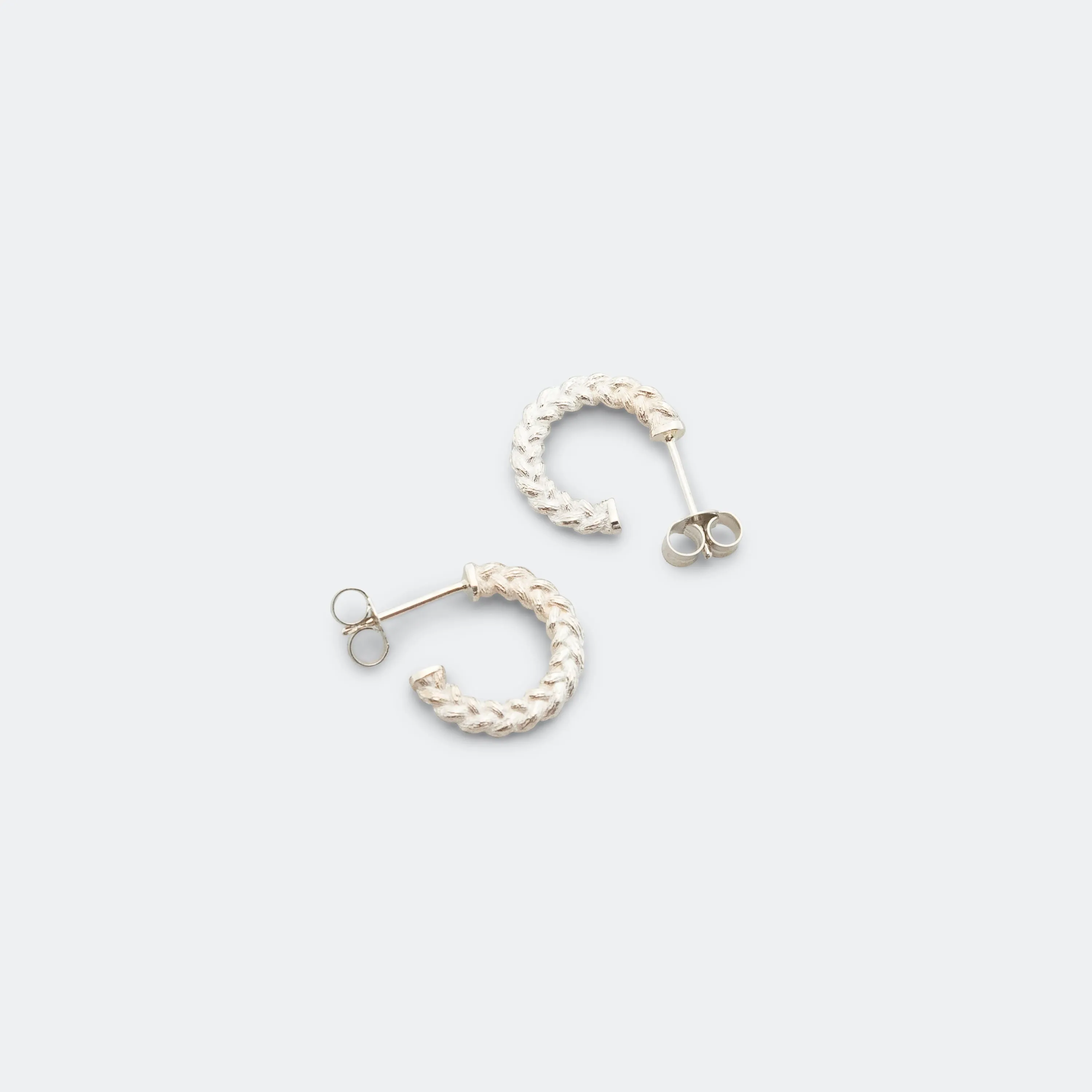 Braided Hoop Earrings - 925 Silver
