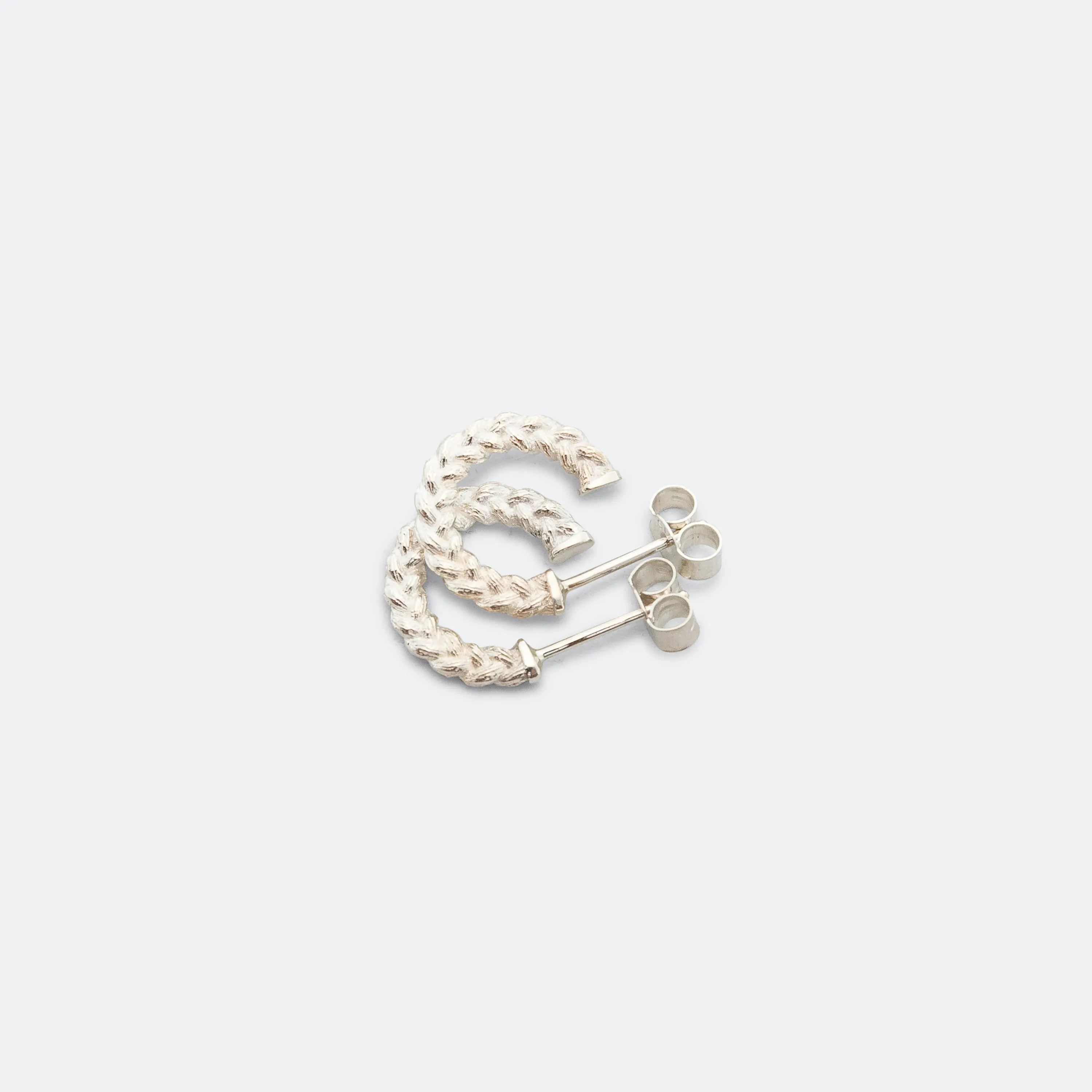 Braided Hoop Earrings - 925 Silver