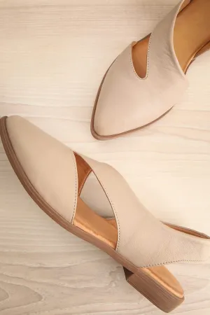 Bruca Grey | Pointed Toe Asymmetrical Flats