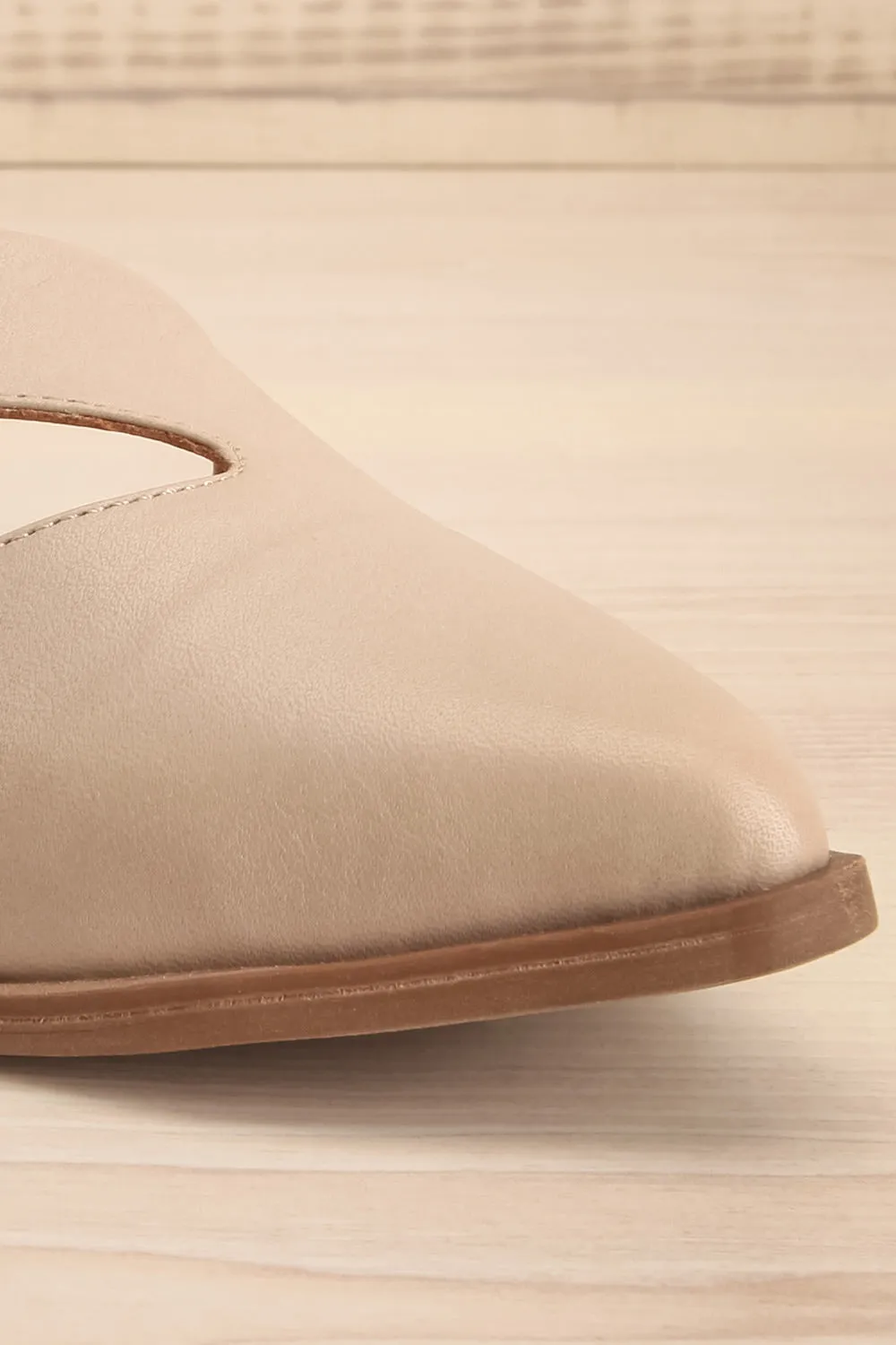 Bruca Grey | Pointed Toe Asymmetrical Flats