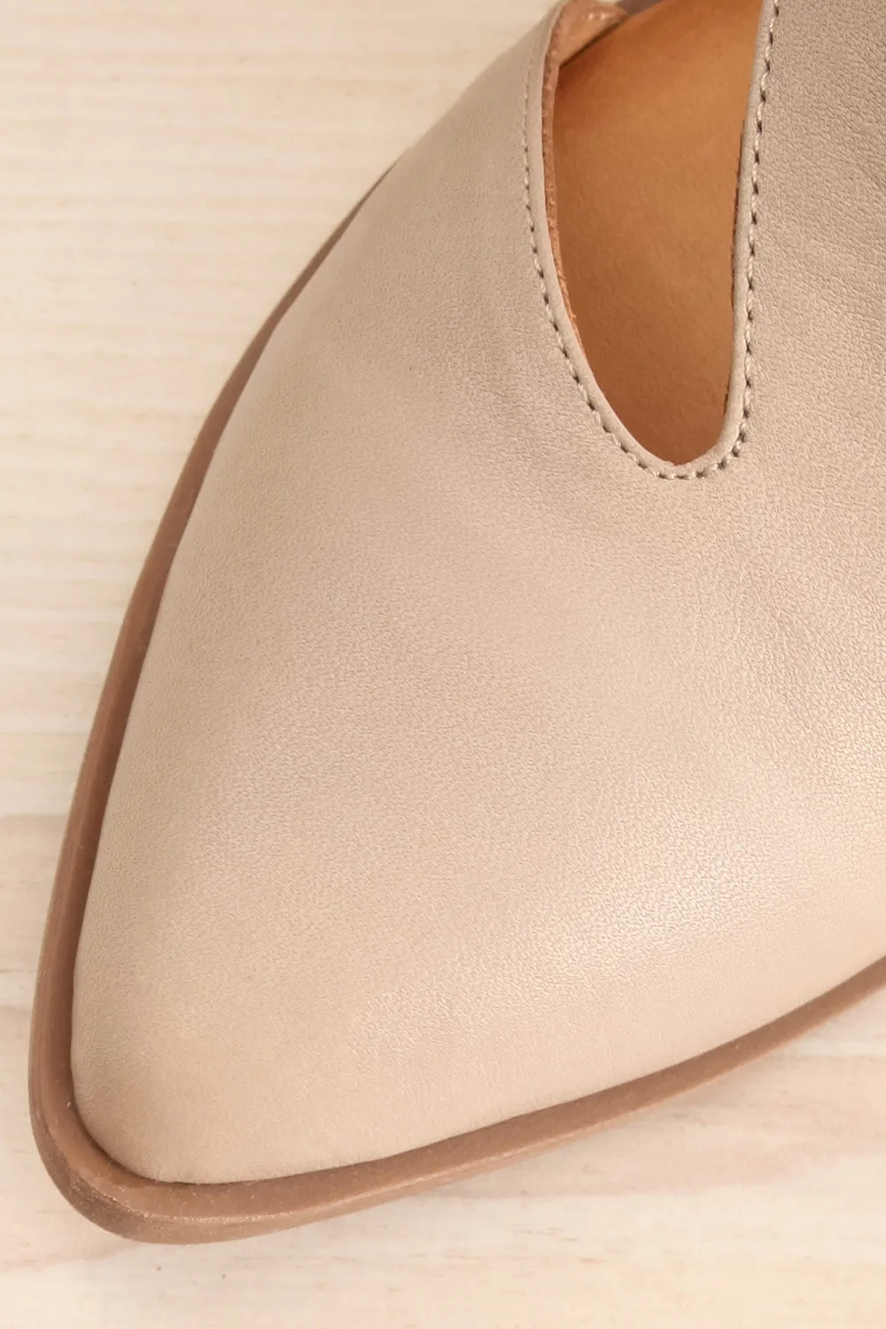 Bruca Grey | Pointed Toe Asymmetrical Flats