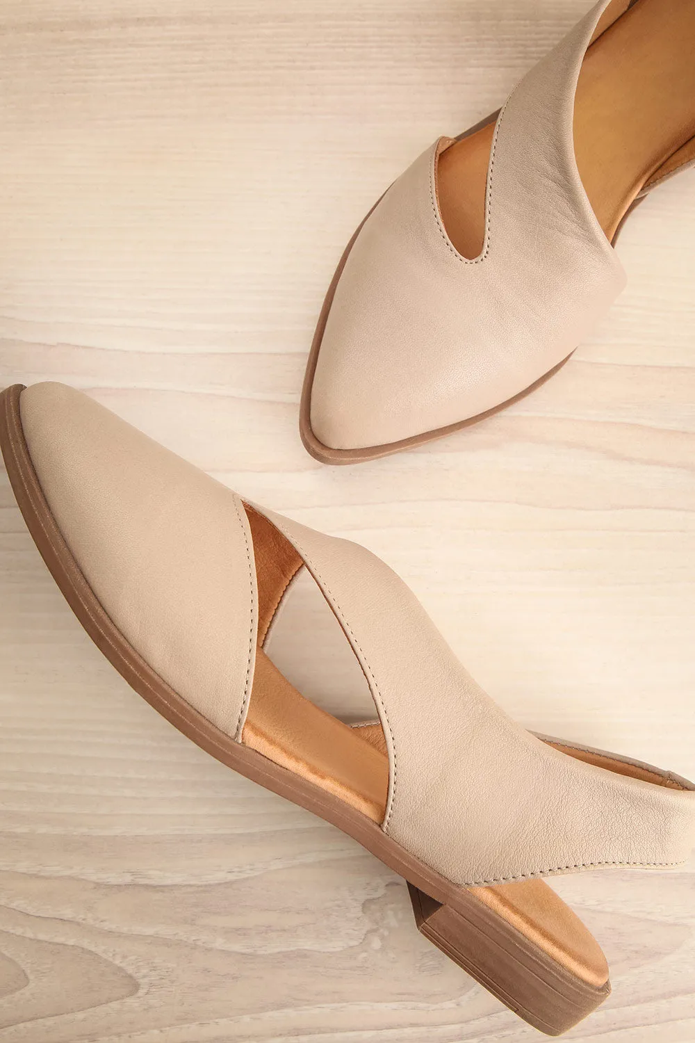 Bruca Grey | Pointed Toe Asymmetrical Flats