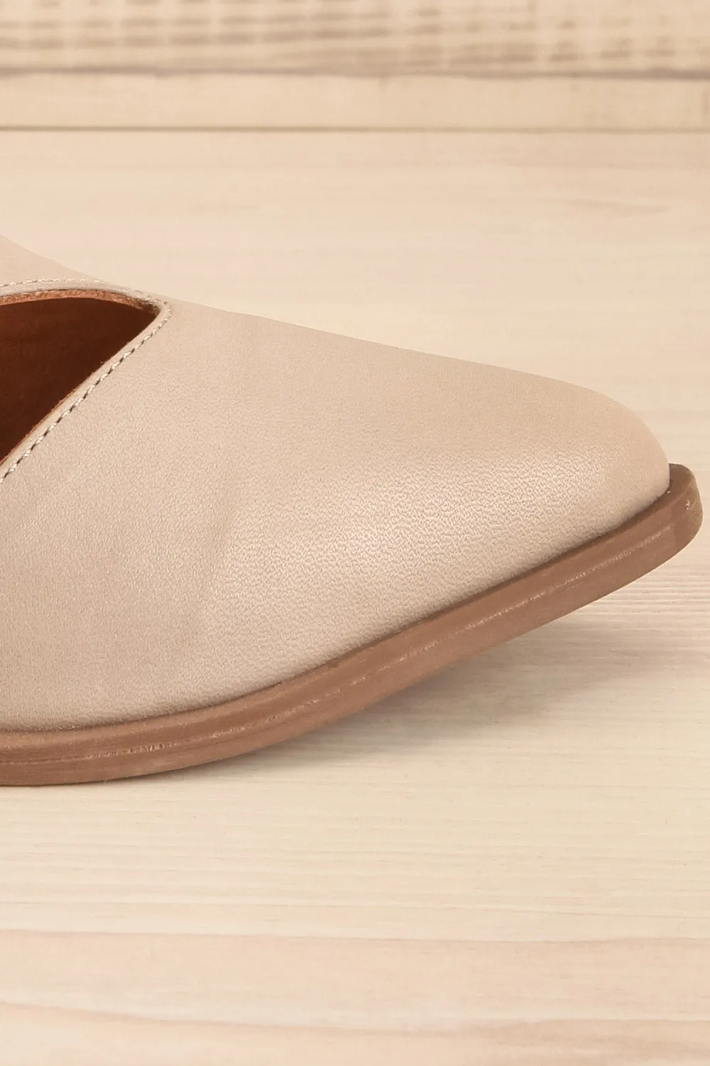 Bruca Grey | Pointed Toe Asymmetrical Flats