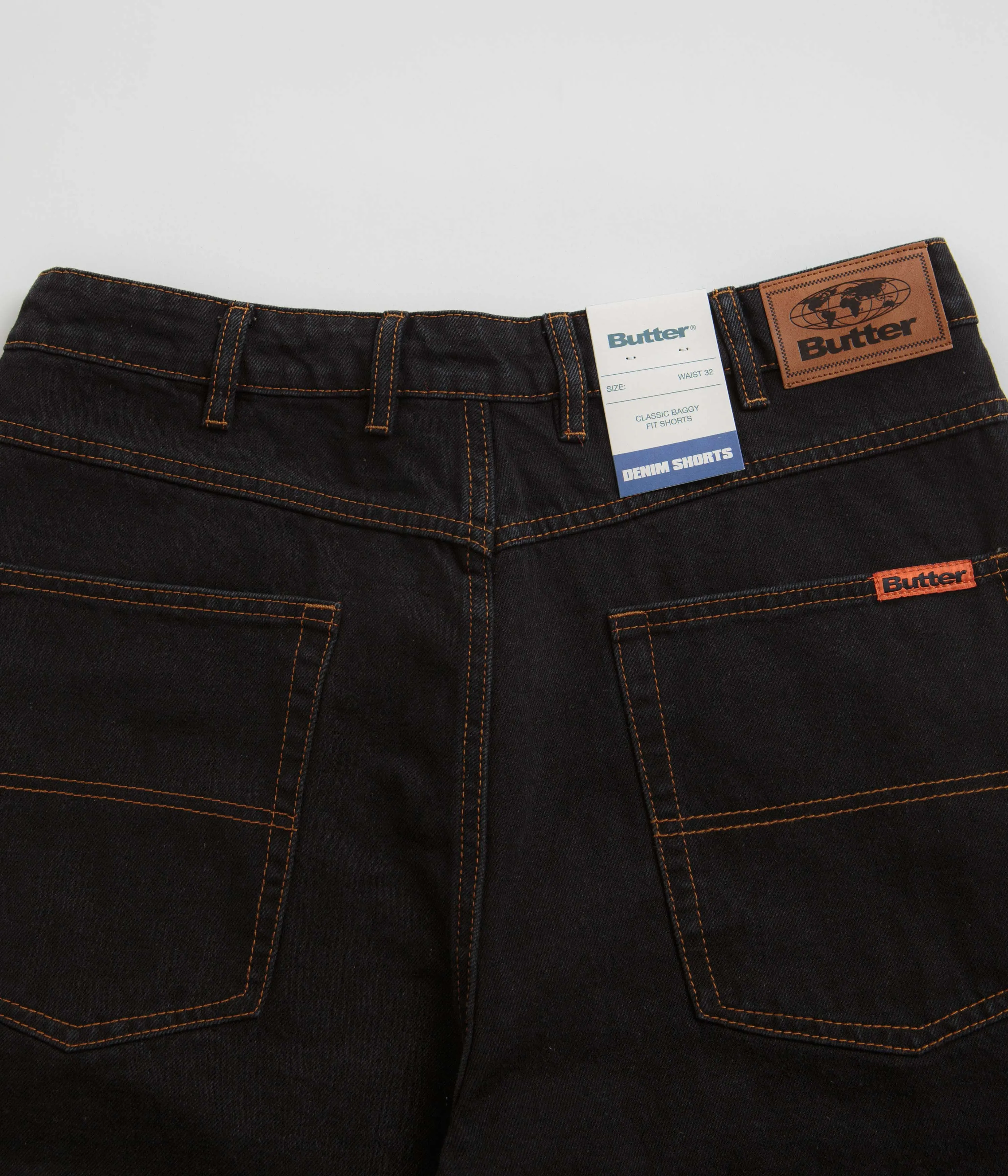 Butter Goods Baggy Denim Shorts - Washed Black