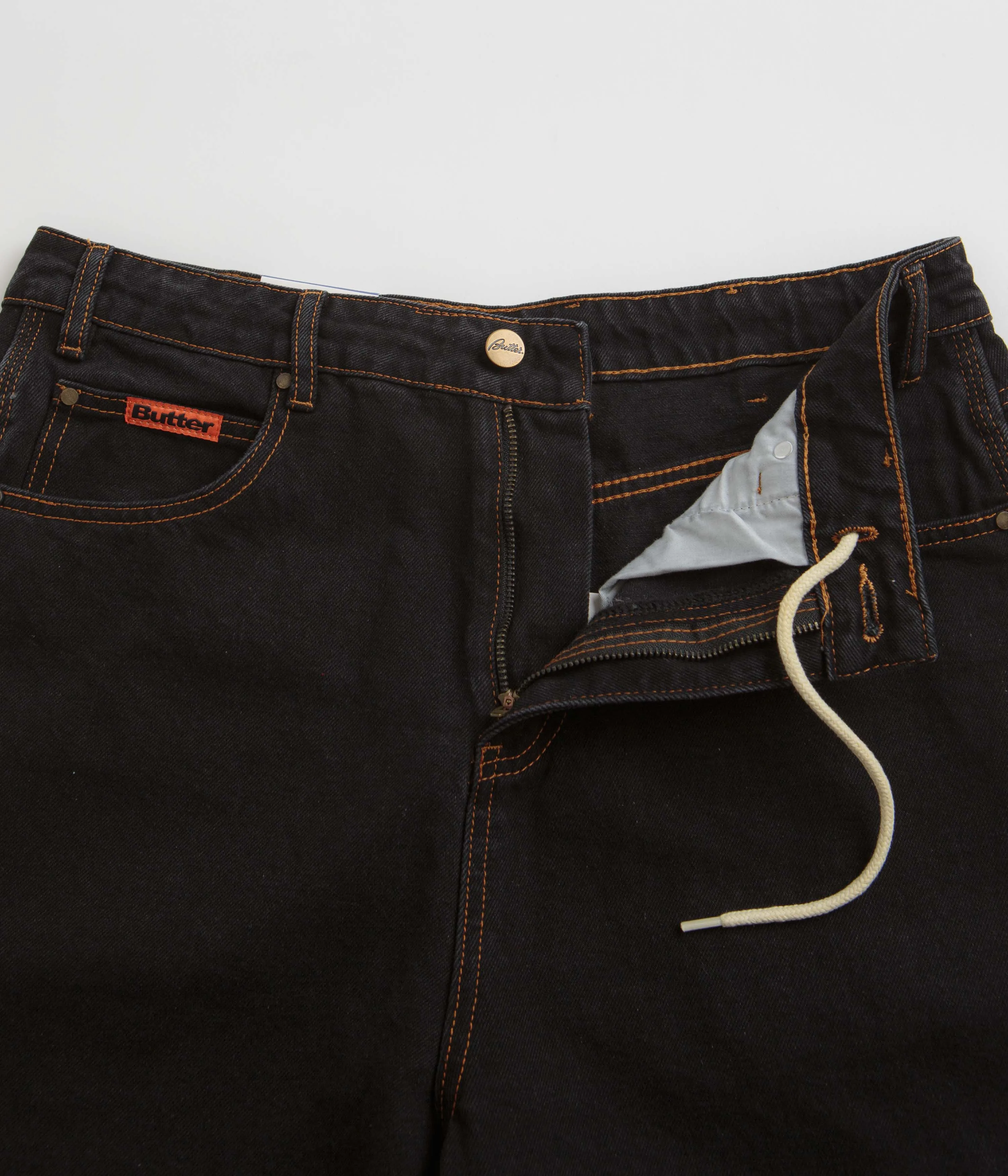 Butter Goods Baggy Denim Shorts - Washed Black