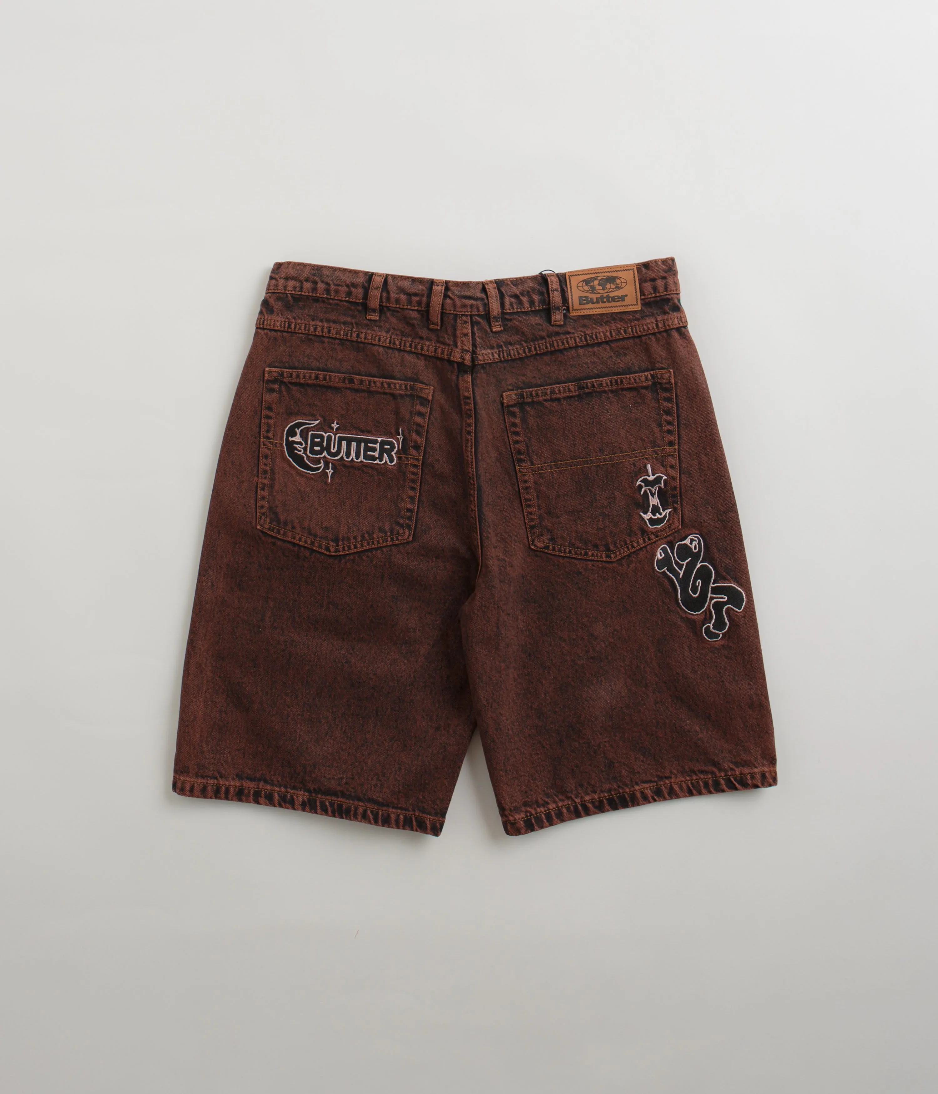 Butter Goods Critter Baggy Denim Shorts - Brick