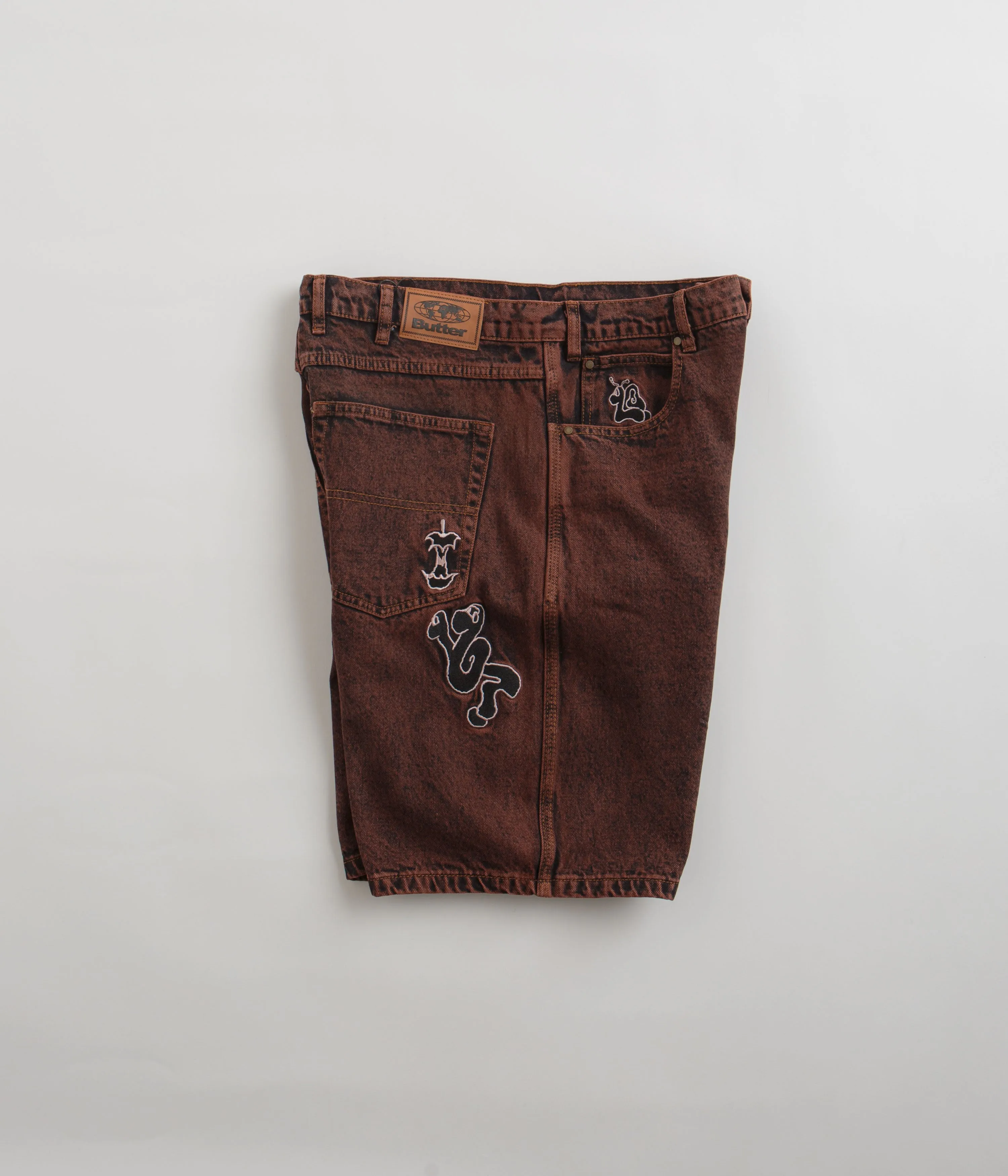 Butter Goods Critter Baggy Denim Shorts - Brick