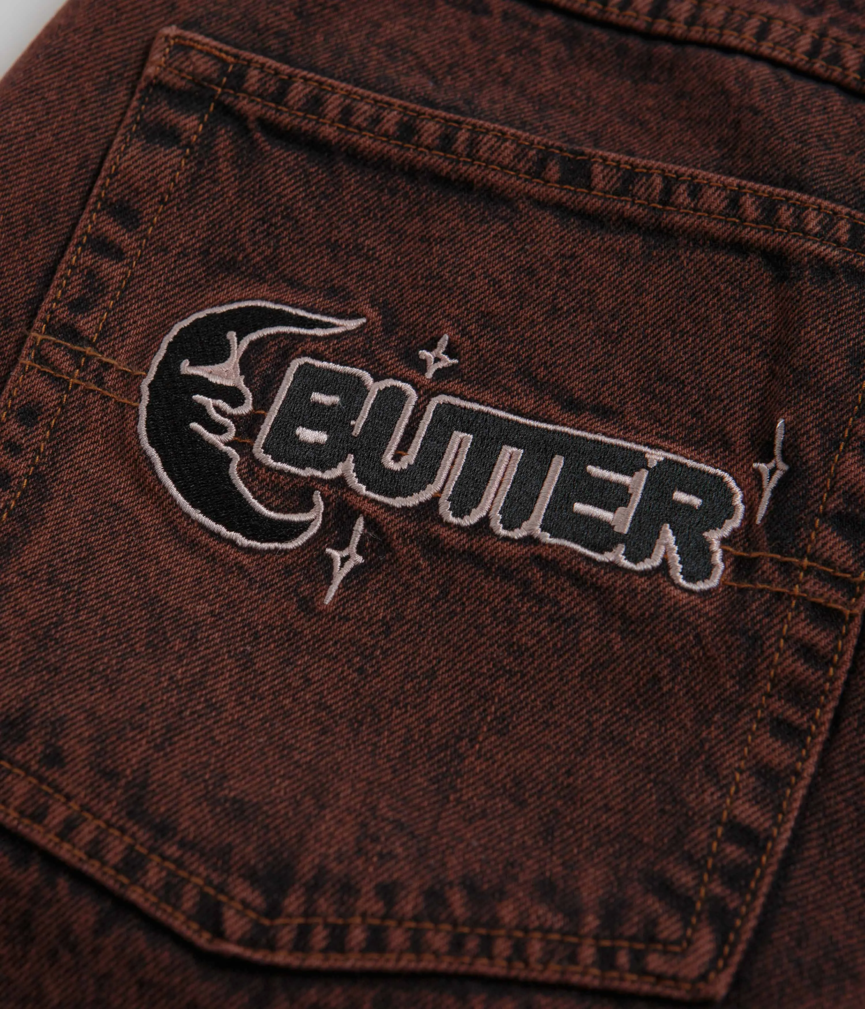 Butter Goods Critter Baggy Denim Shorts - Brick