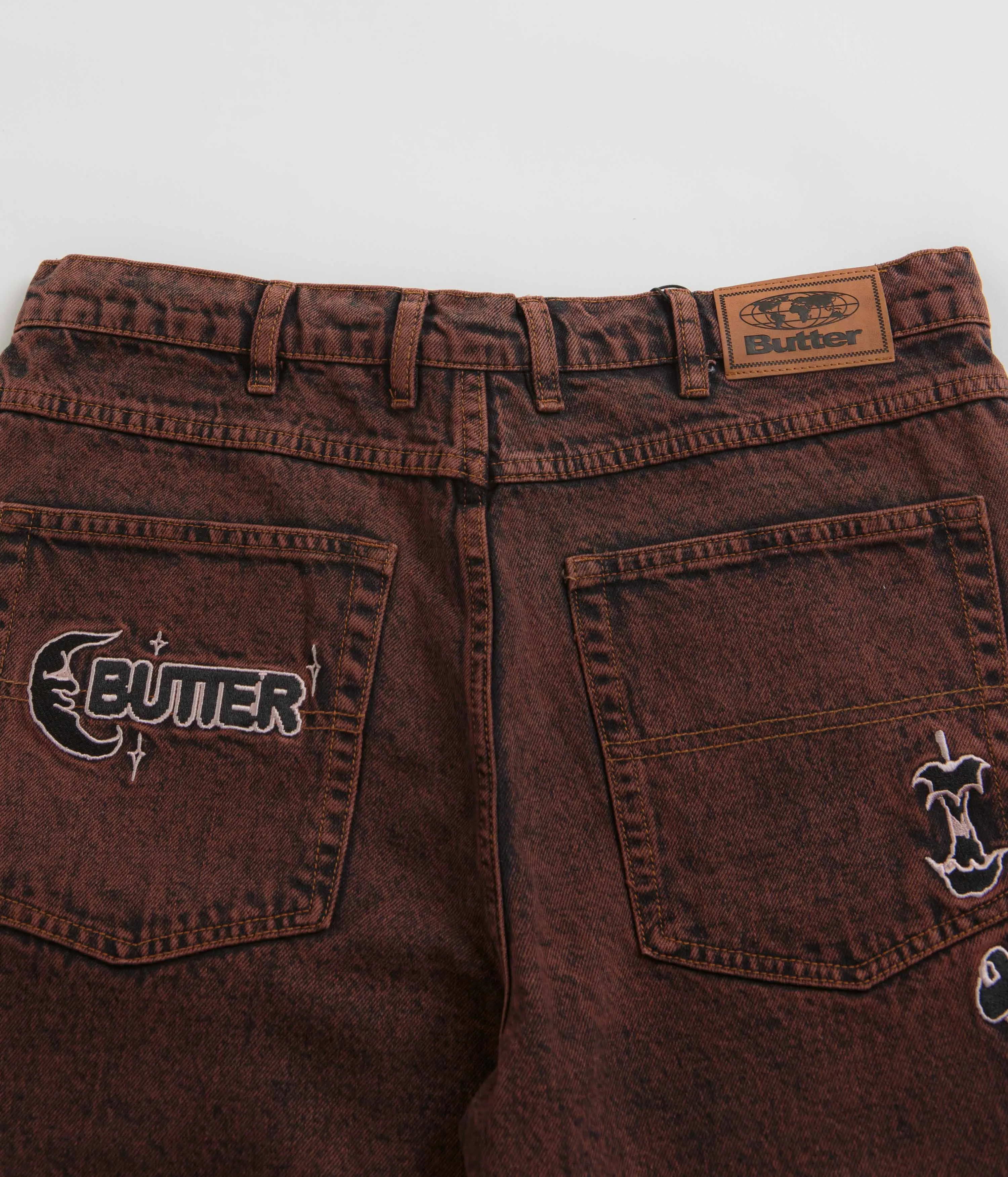 Butter Goods Critter Baggy Denim Shorts - Brick