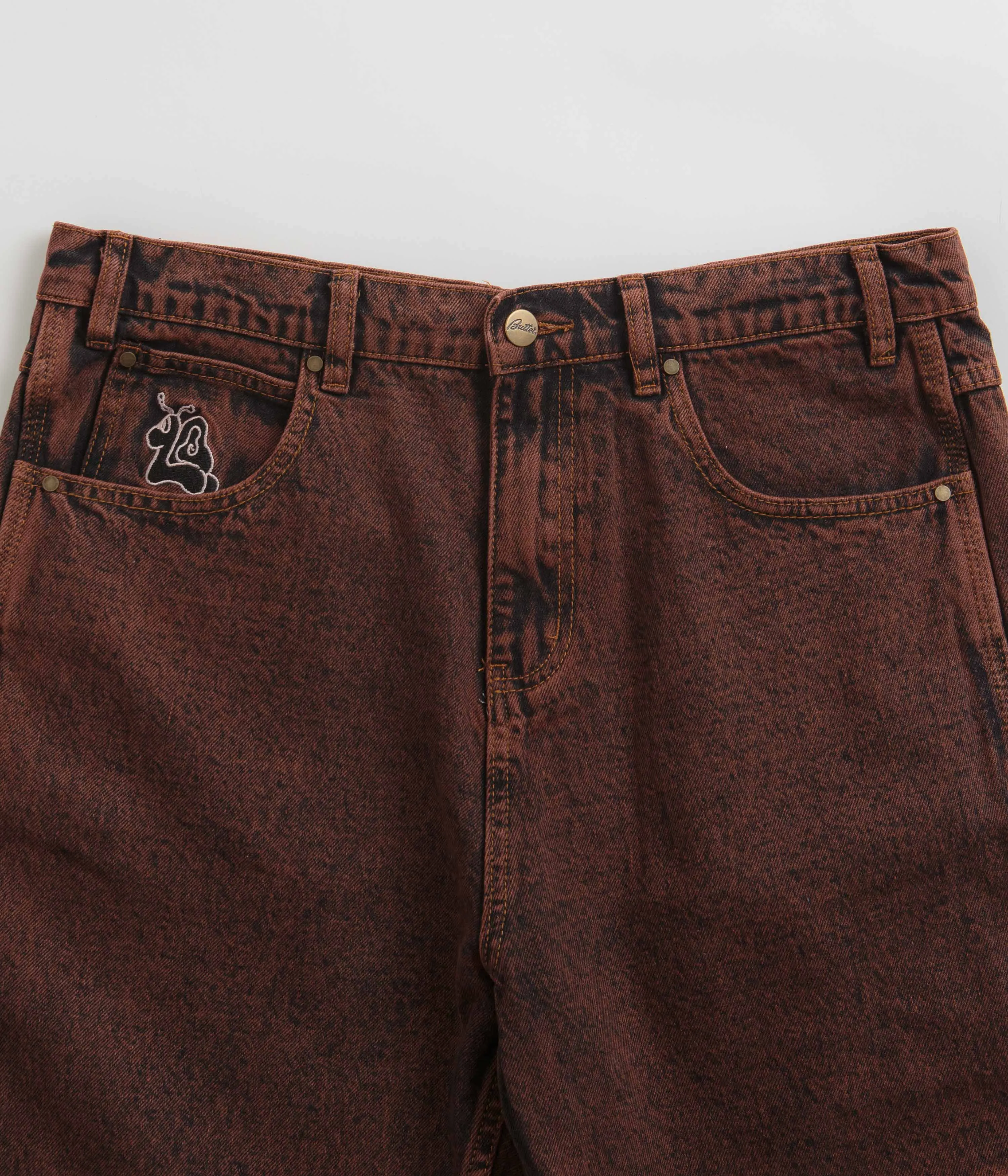 Butter Goods Critter Baggy Denim Shorts - Brick